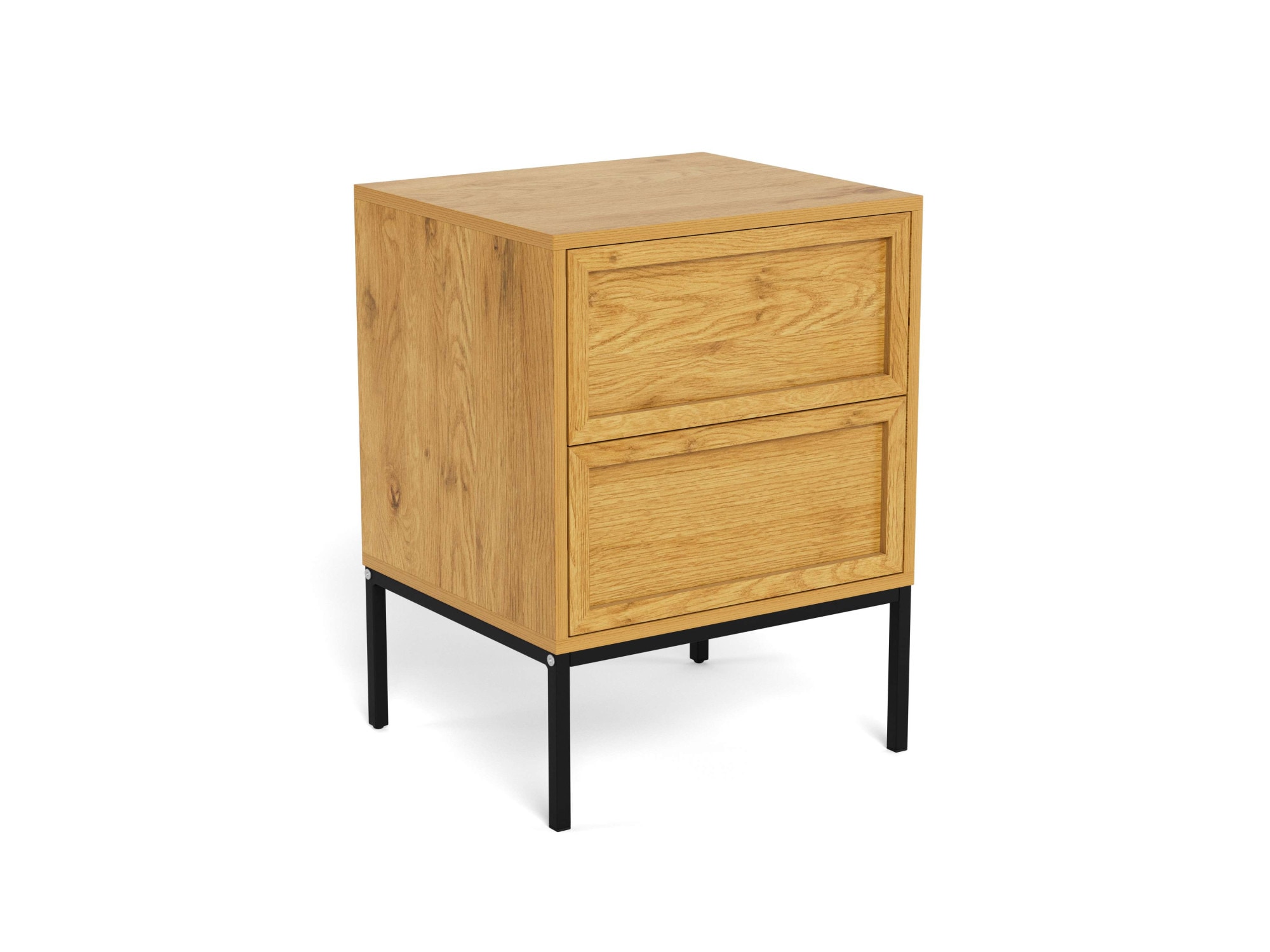 Image of ACTONA GROUP Nachttisch "Palmdale, Nachtkommode, Nako" 2 Schubladen, Metallgestell, 45.6x40x61