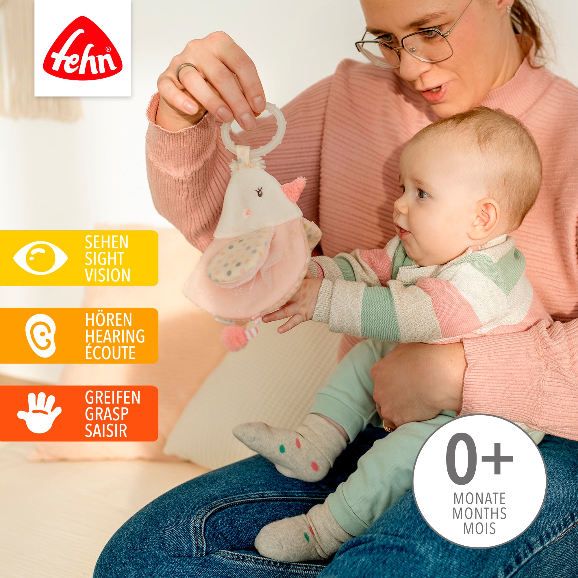 Fehn Greifspielzeug »feehnLAND, Stoffbuch Vogel«