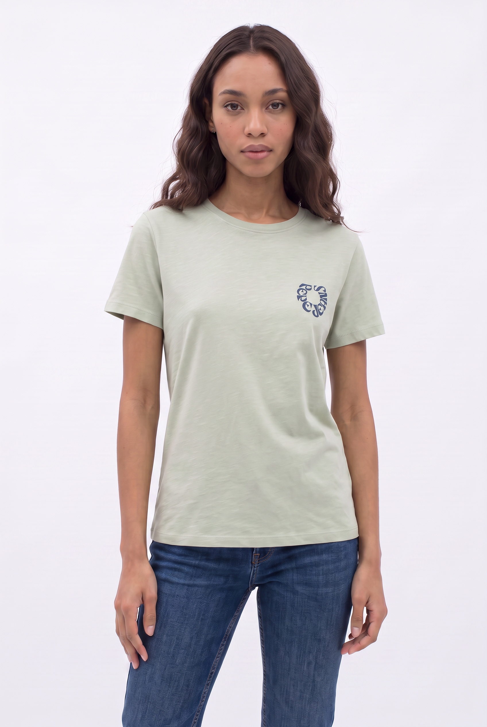 Image of Pepe Jeans T-Shirt "BECKA" aus Baumwolle, Rundhalsform