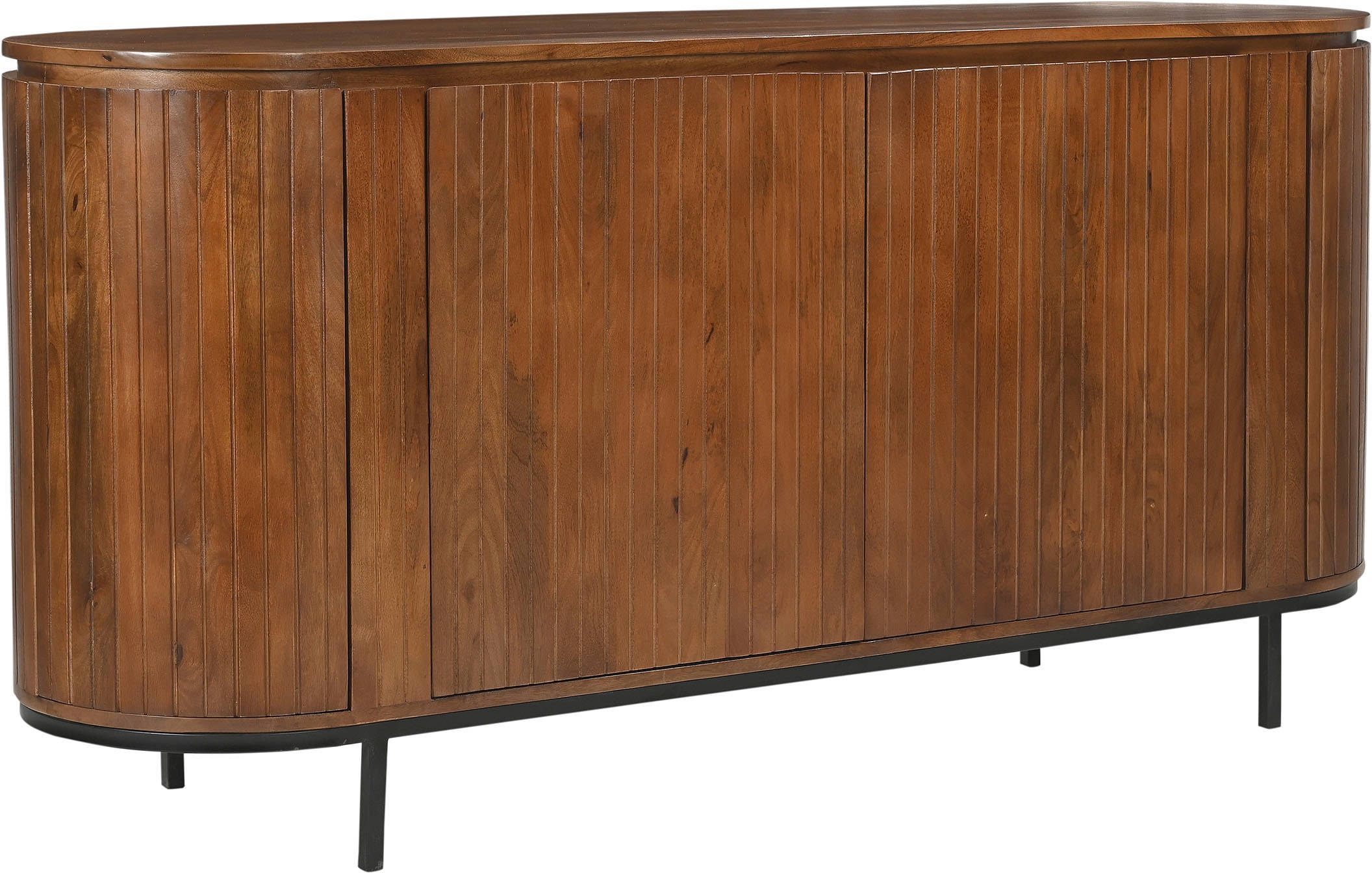 SIT Sideboard »Newcastle aus massivem Mangoholz mit Lamellenfront & 4 Türen« 1 Stk. tlg. 4 Türen, 8 Fächer & zarte Lamellenfront aus Mangoholz