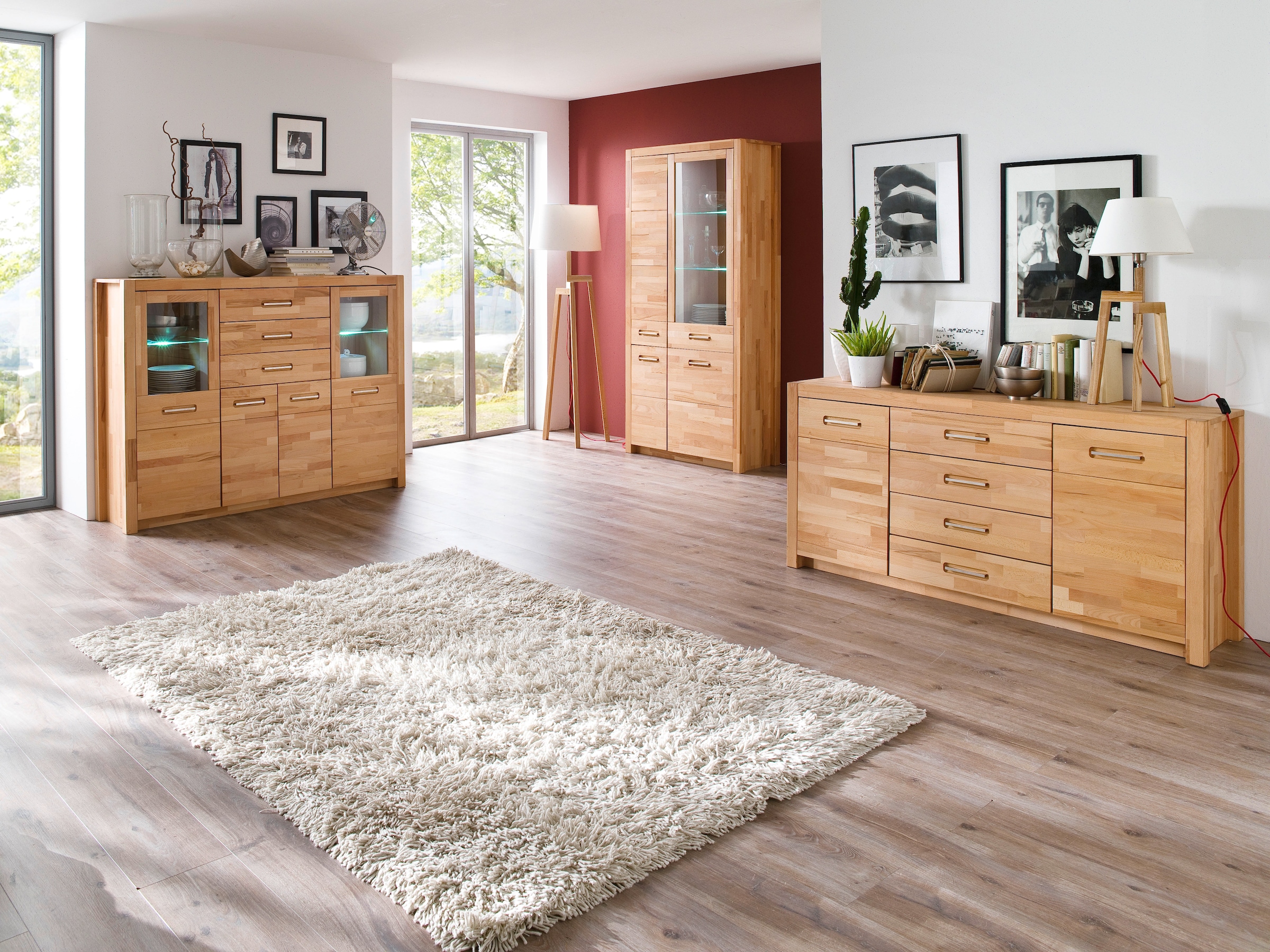 MCA living Sideboard »Fenja« 1 Stk. tlg. Massivholz, 4 Schubkästen, 2 Türen