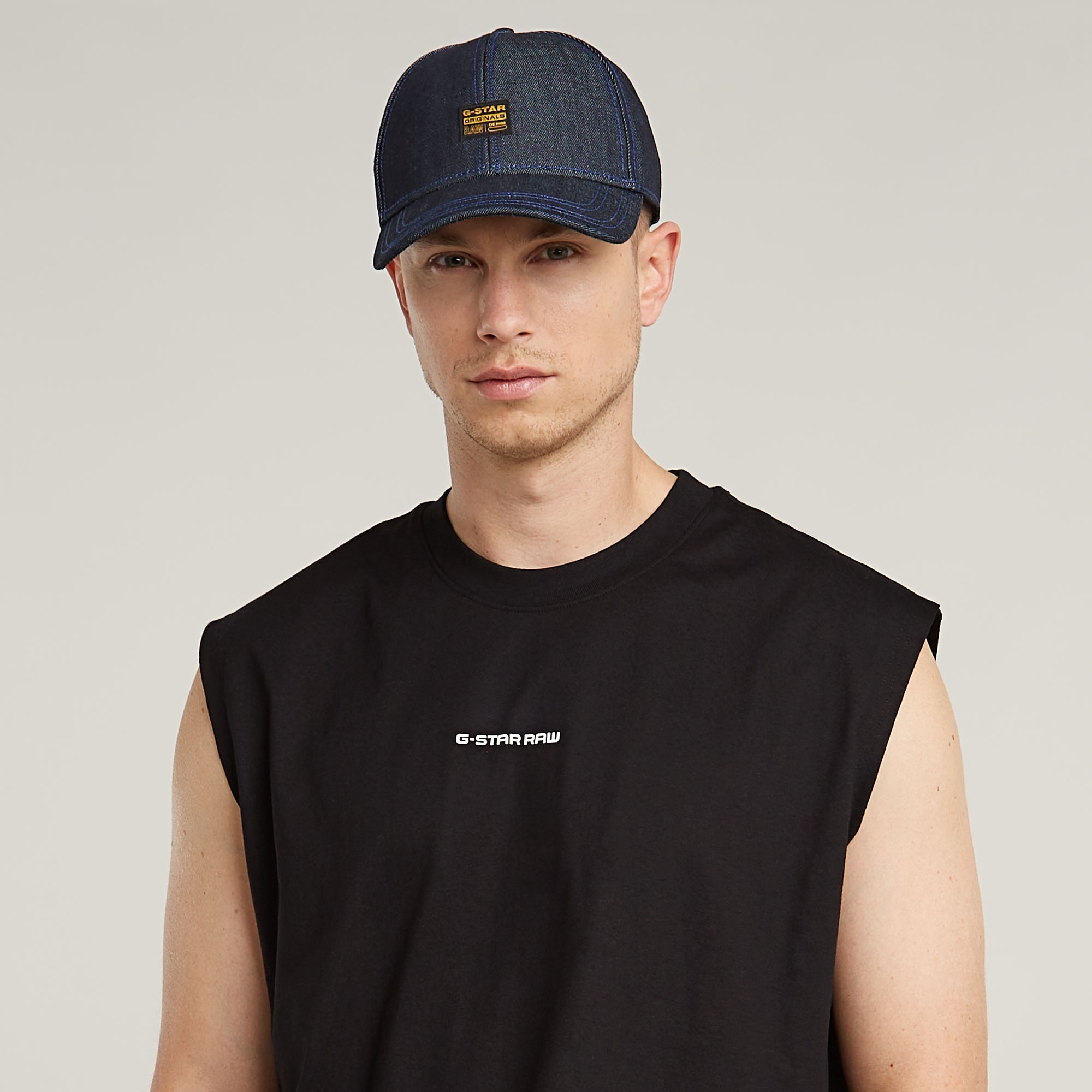 G-STAR Rundhalsshirt »Boxy« ärmellos, Logoschriftzug