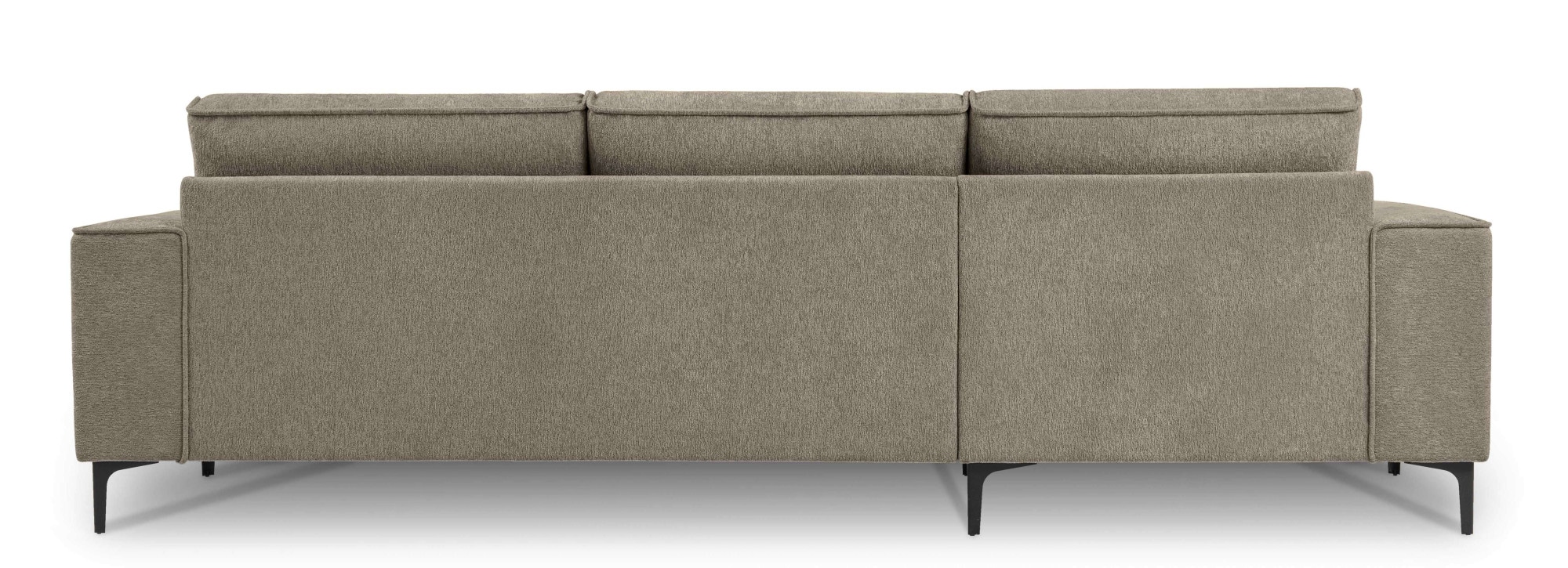 Places of Style Ecksofa »Polsterecke Oland, Struktur, Flachgewebe, Luxus-Microfaser, Boucle«, L-Form, 280 cm, Wellenunterfederung, Skandi-Design, Metallfüsse