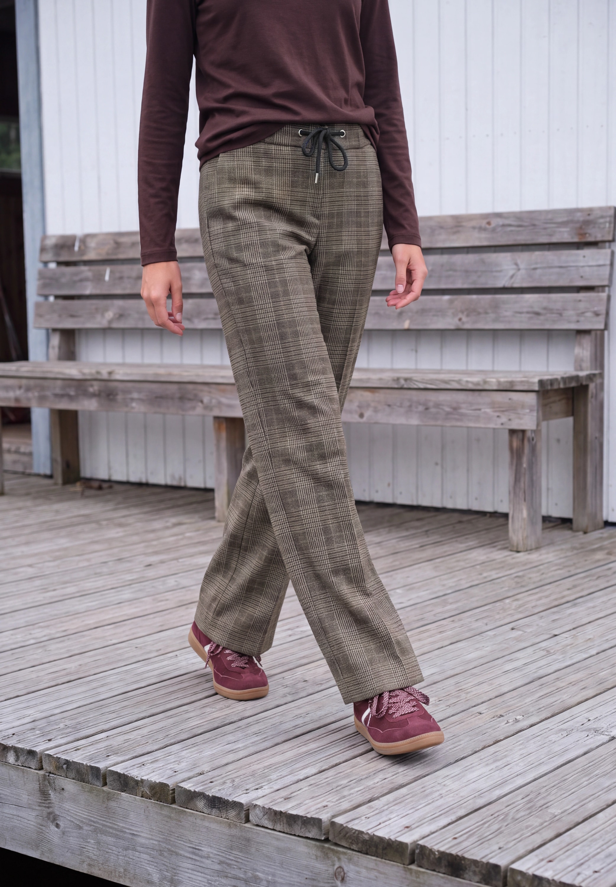Cecil Stoffhose  im Loose Fit / Karomuster