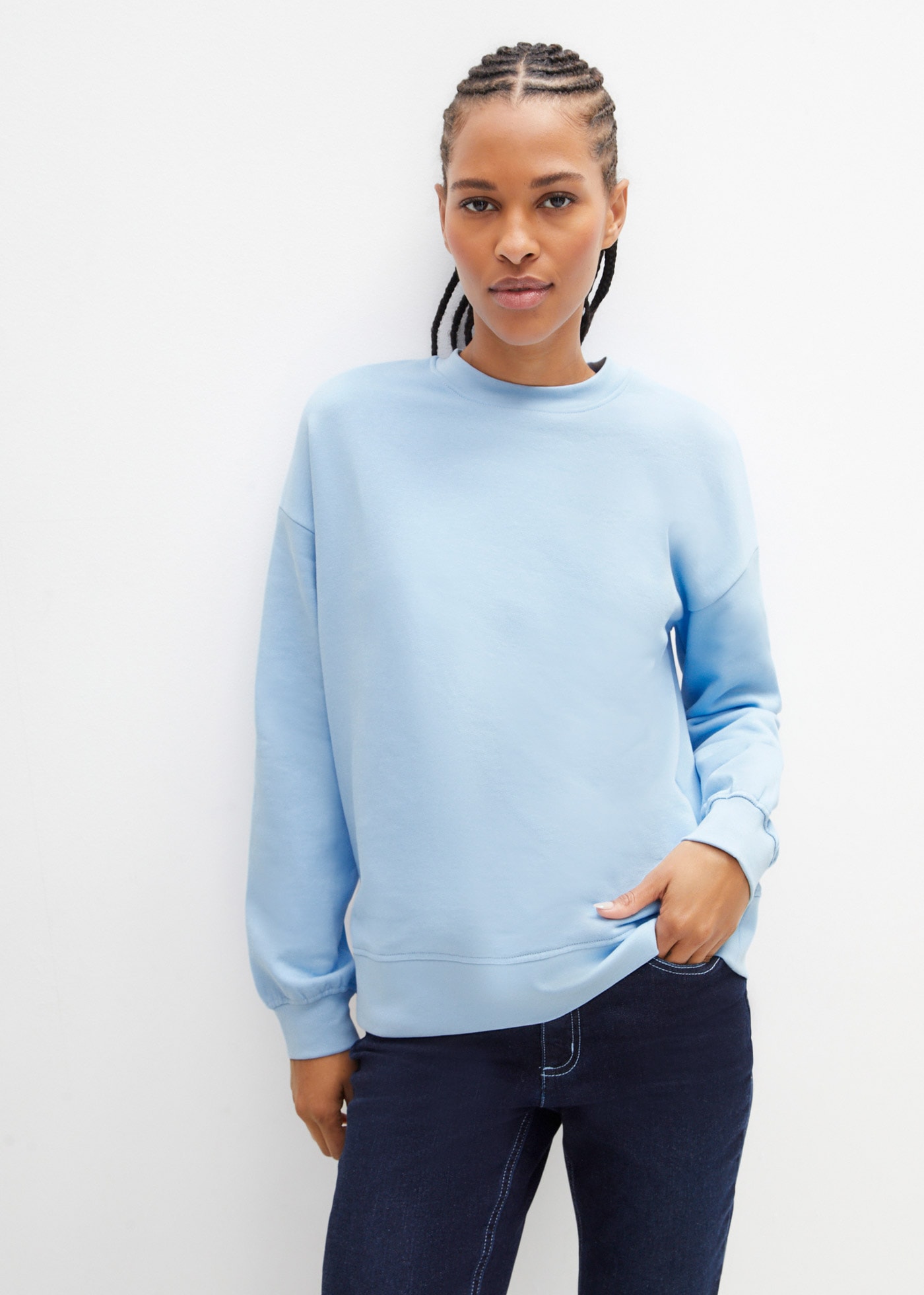 Image of bonprix Sweatshirt, Oversize-Passform, aus reiner Baumwolle, elastische Bündchen