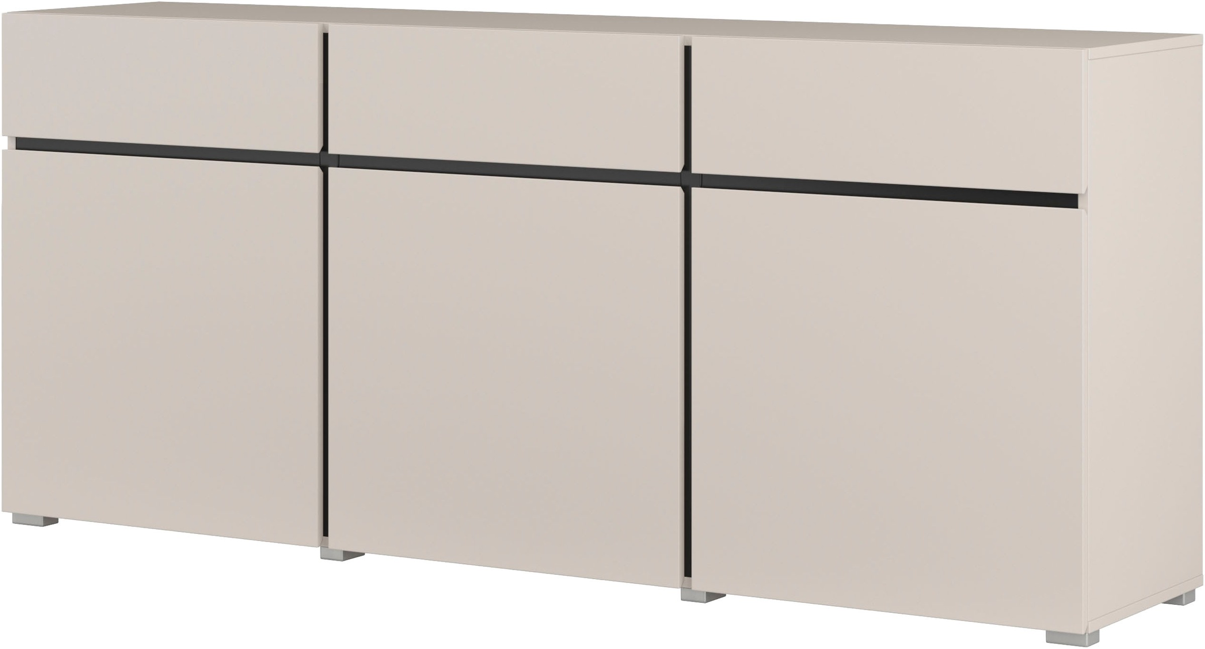 OTTO home Sideboard "Cross,Breite 180 cm, moderne grifflose Kommode,3 Türen/3 Schubkästen" Schubladenschrank mit viel Stauraum, Einlegeböden verstellbar