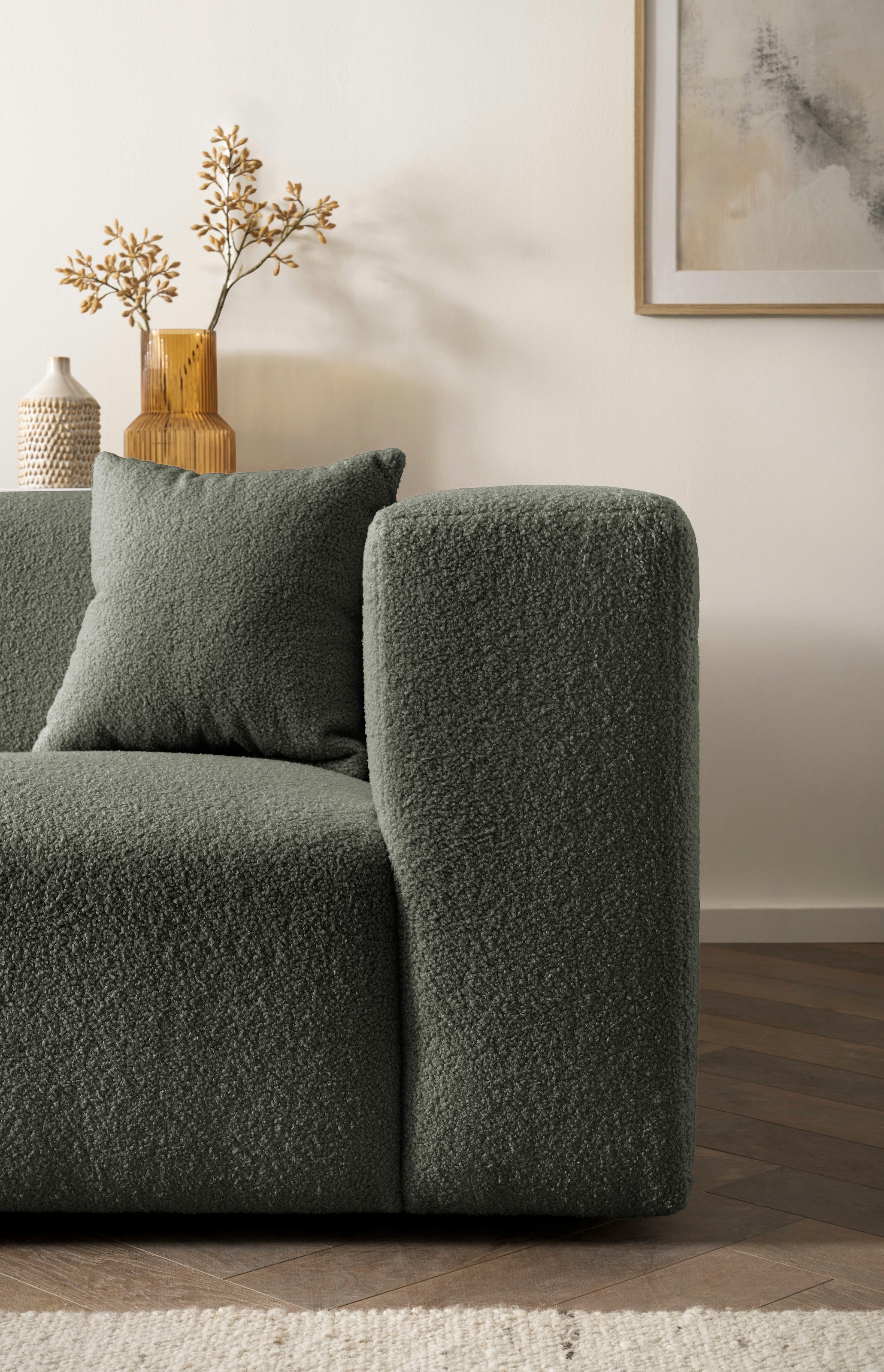 andas Polsterecke »BAKELS, Ecksofa-Set mit Hocker, L-Form mit Schlaffunktion«, Ecksofa-Set (incl. Hocker) im trendigen Megacord
