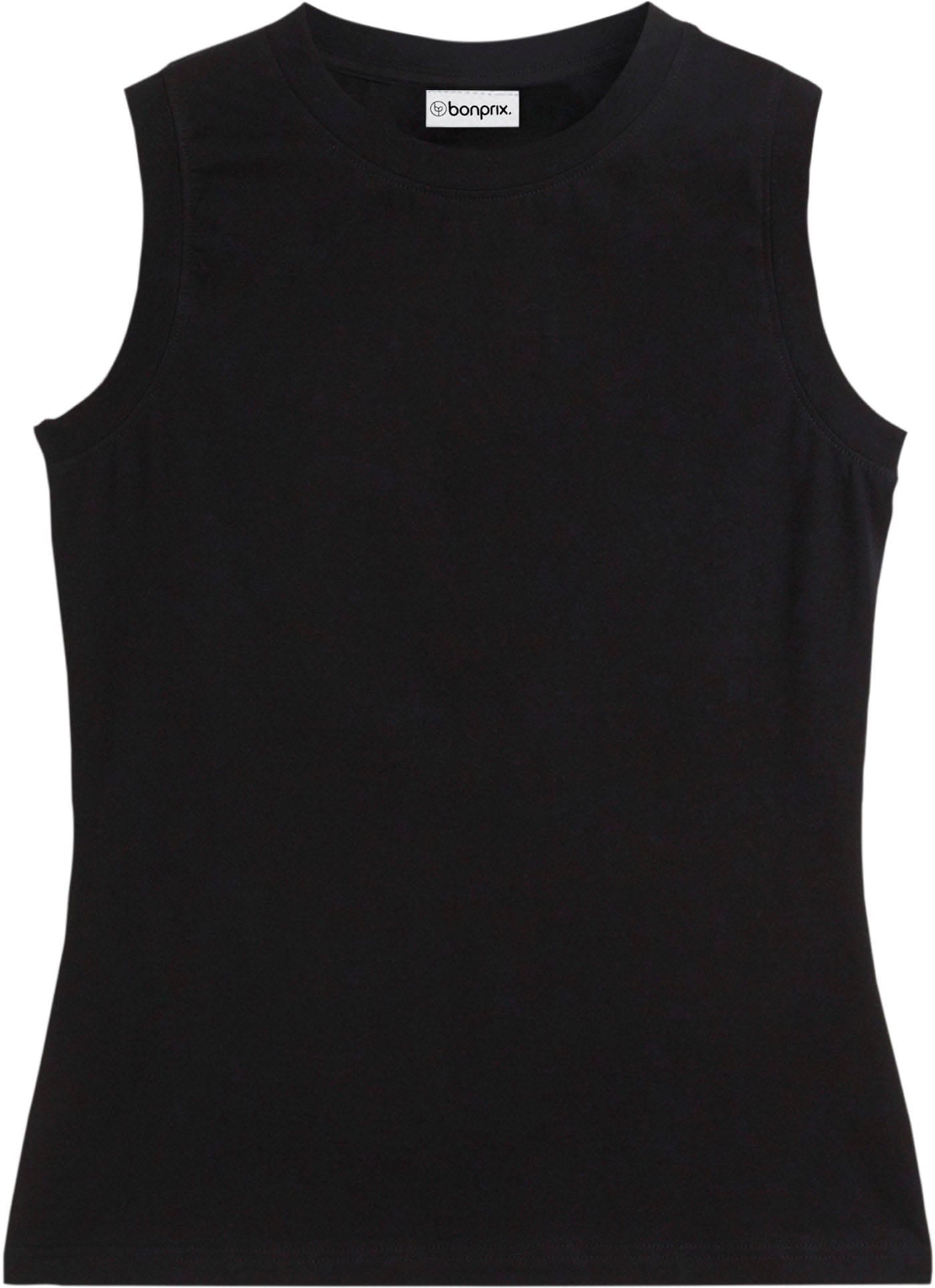 bonprix Haut de chemise »Tanktop mit reiner Baumwolle« schmale Passform, hochgeschlossener Ausschnitt, ärmellos