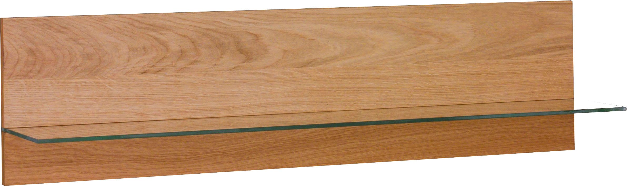 Image of Home affaire Wandregal "Wandregal B:122,5 cm, mit Glasablageboden, Korpus eiche furnier" 1 Stk. tlg. individuell in den verschiedensten Wohnbereichen einsetzbar.