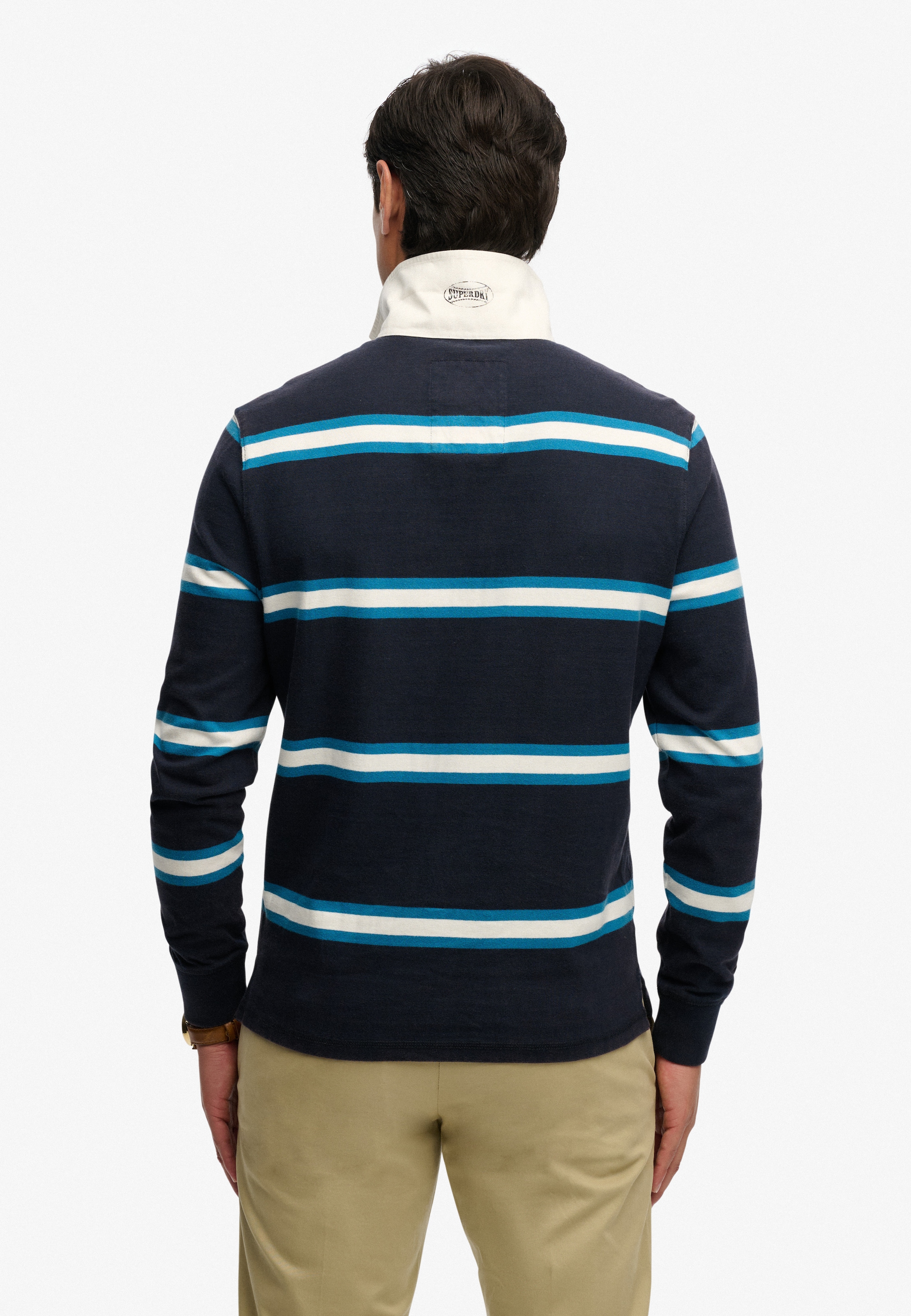 Superdry Langarm-Poloshirt »VINTAGE ATHLETIC STRIPE RUGBY« Baumwolle, relaxed fit