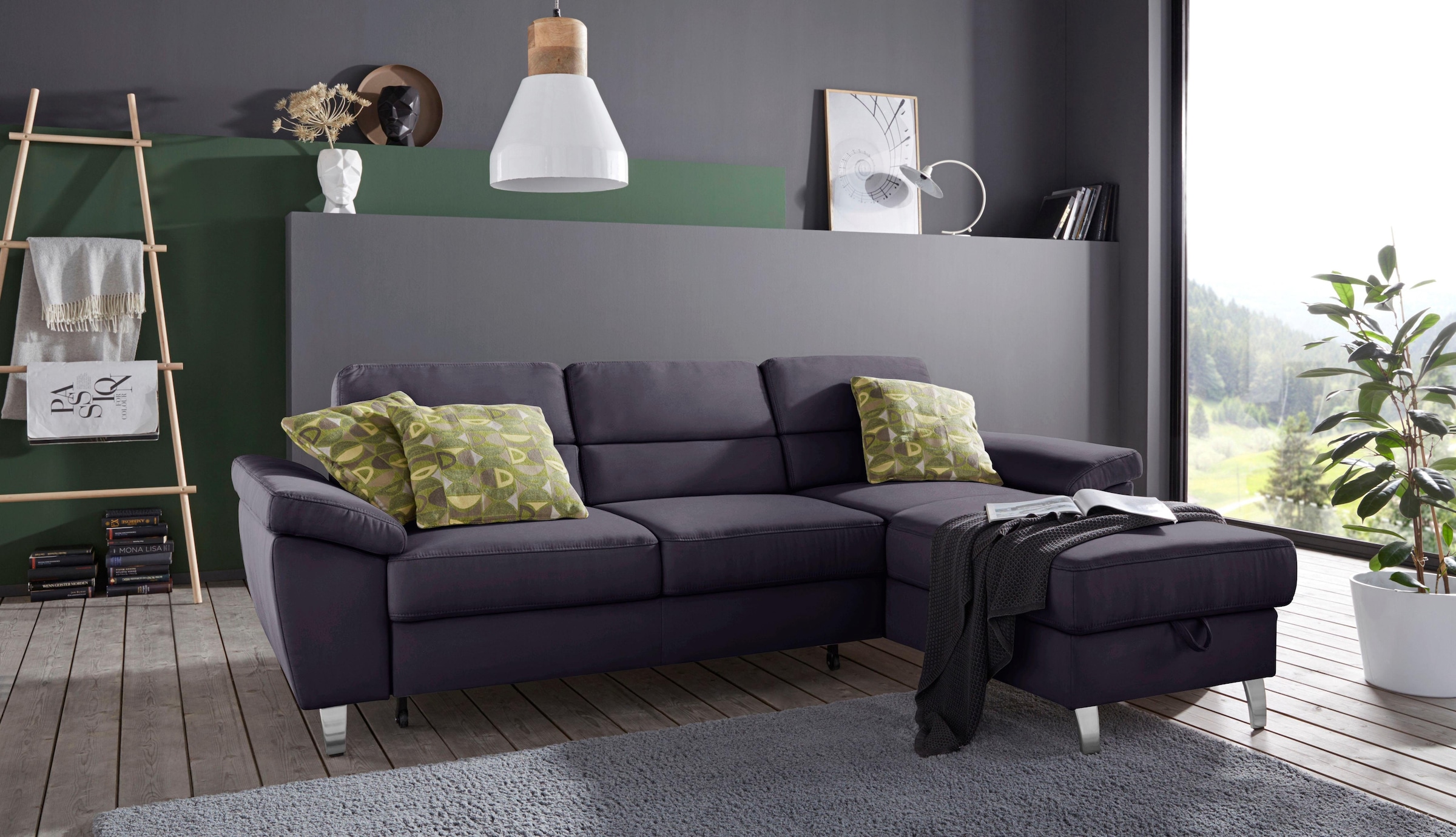 sit&more Ecksofa »Sorano L-Form«, wahlweise mit Bettfunktion und Bettkasten