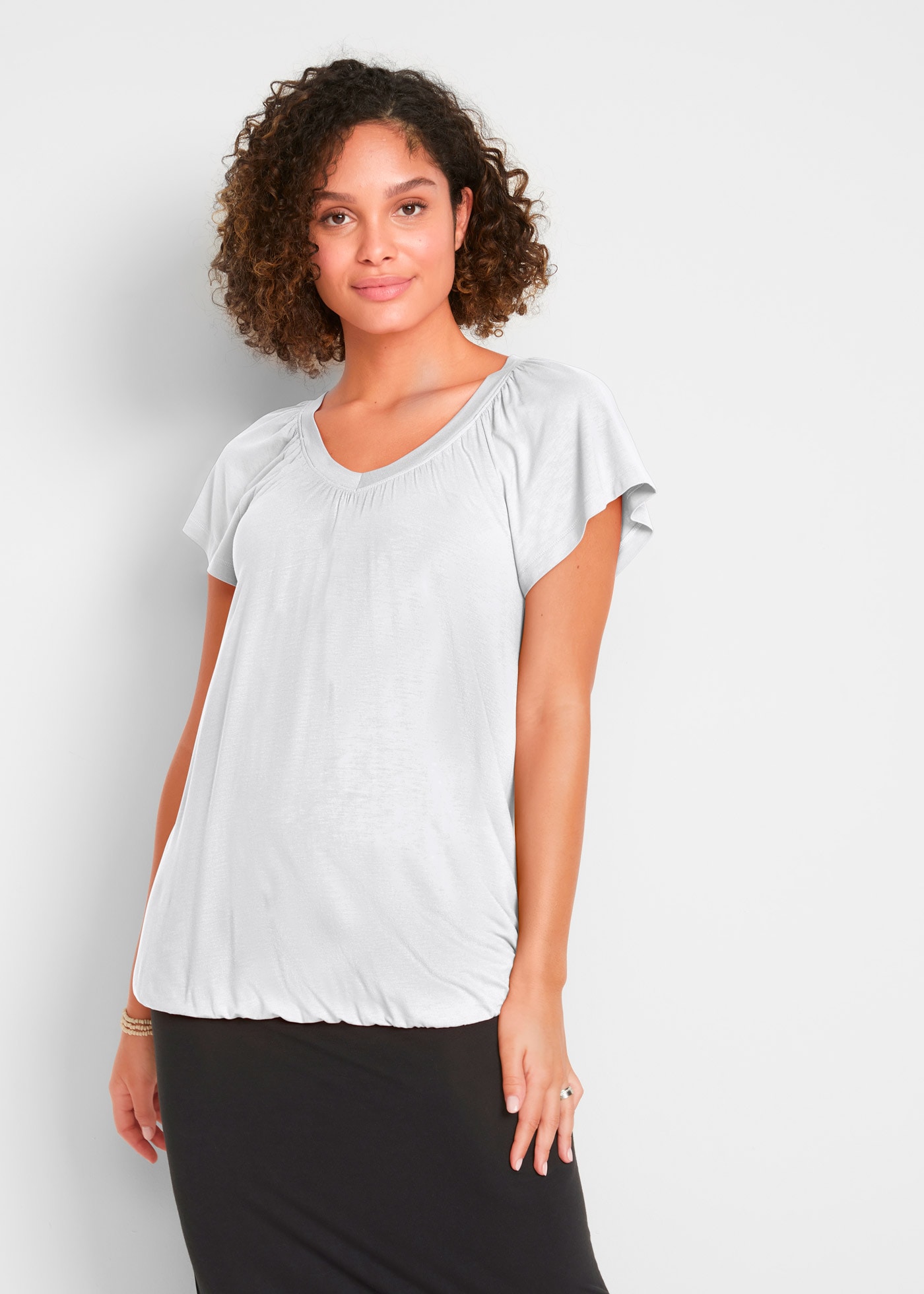Image of bonprix T-Shirt Ballonform, mit kurzen Flügelärmeln, mit Gummibund am Saum