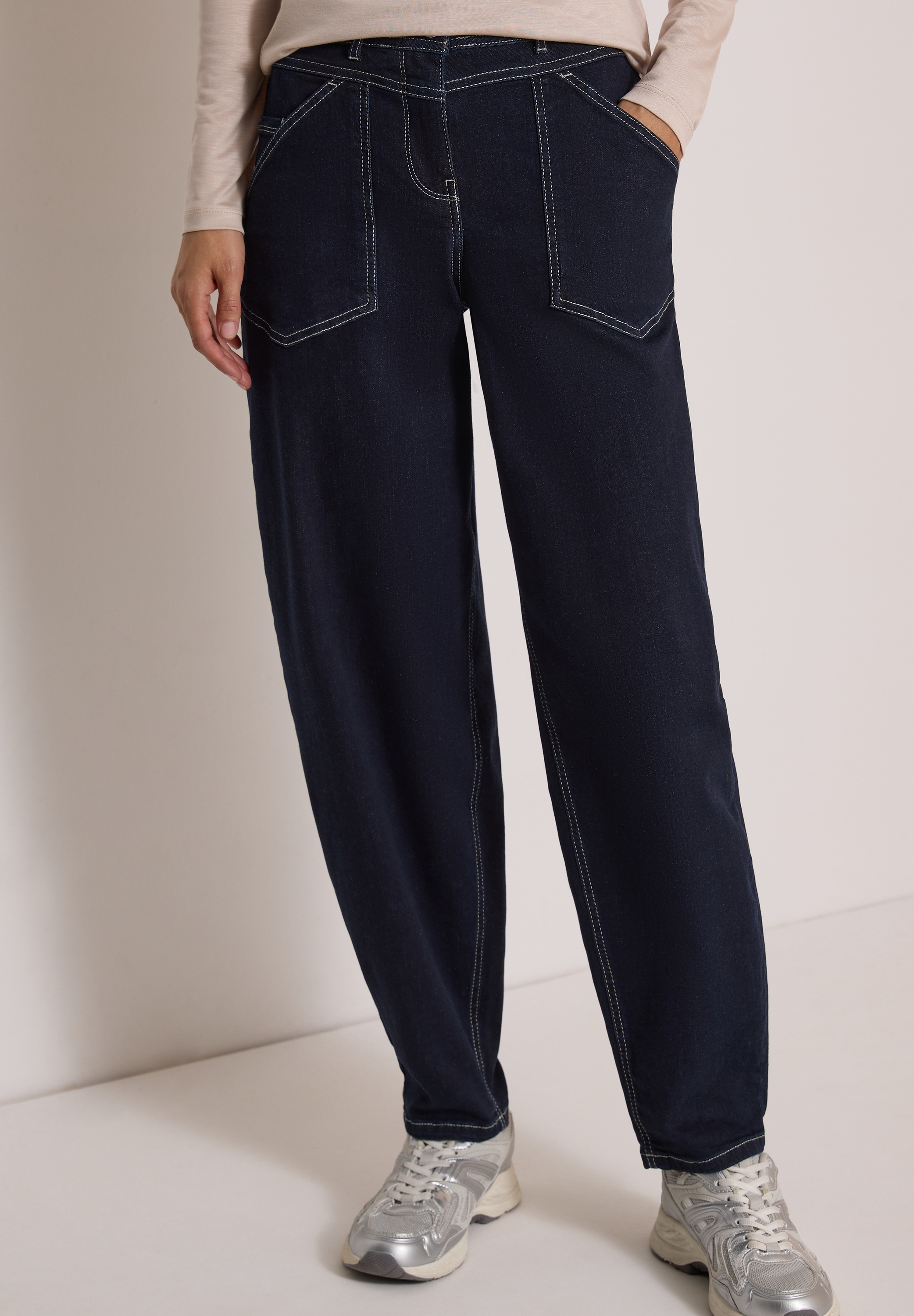 Image of Cecil Loose-fit-Jeans "Style Scarlett" Barrel Leg, Rinsed-Optik, mit Stretchanteil