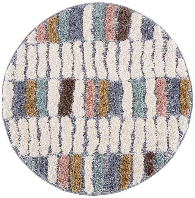 Carpet City Hochflor-Teppich »Focus 3032«, rund, 20 mm Höhe, Boho-Teppich, Hochtief-Muster/ 3D-Effekt, für Wohnzimmer, Schlafzimmer