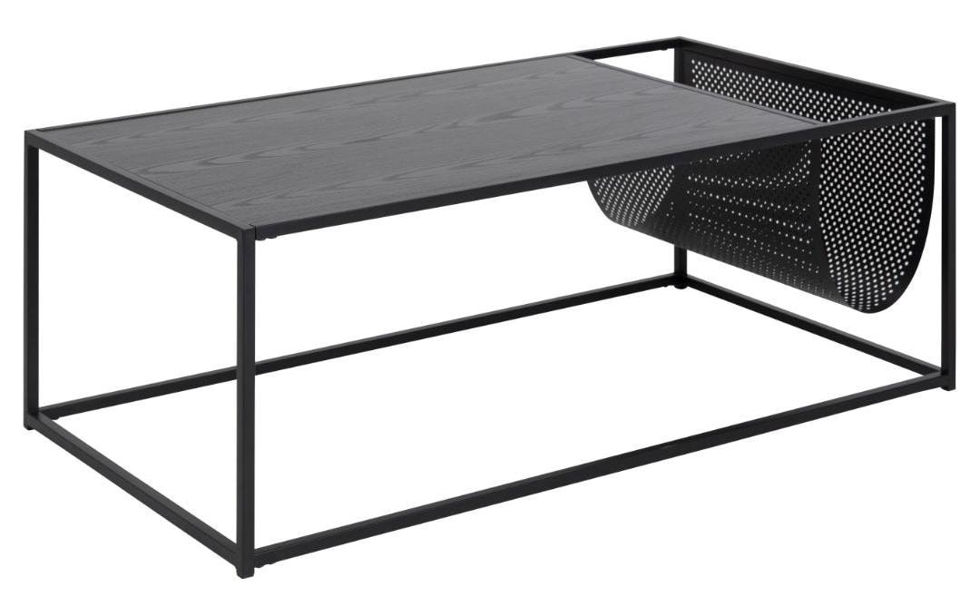 Image of AC Design Couchtisch mit Gestell aus Metall, rechteckige Form, Zeitungsständer aus Metall