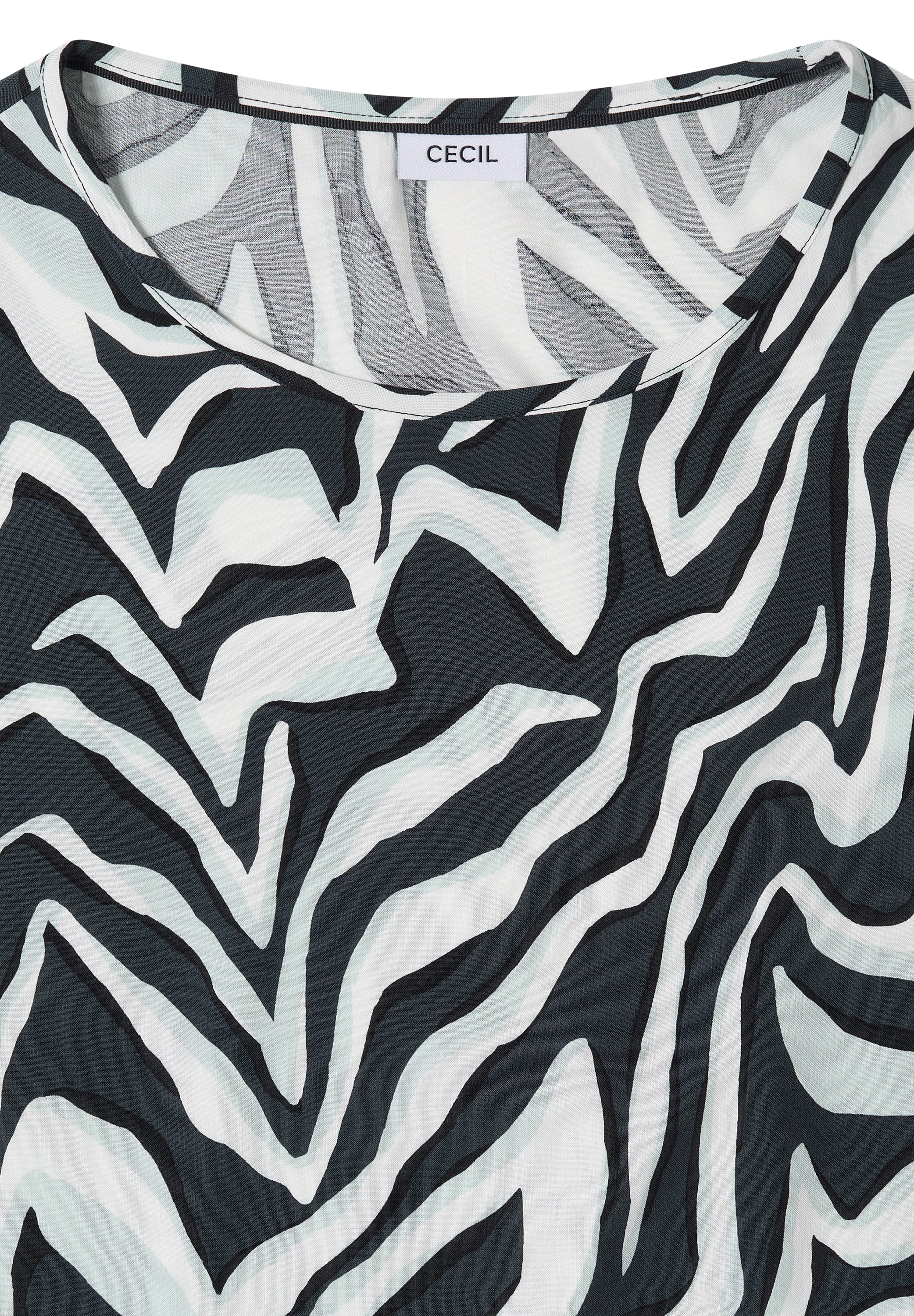 Cecil Shirtbluse Sommerbluse mit Rundhals und Print