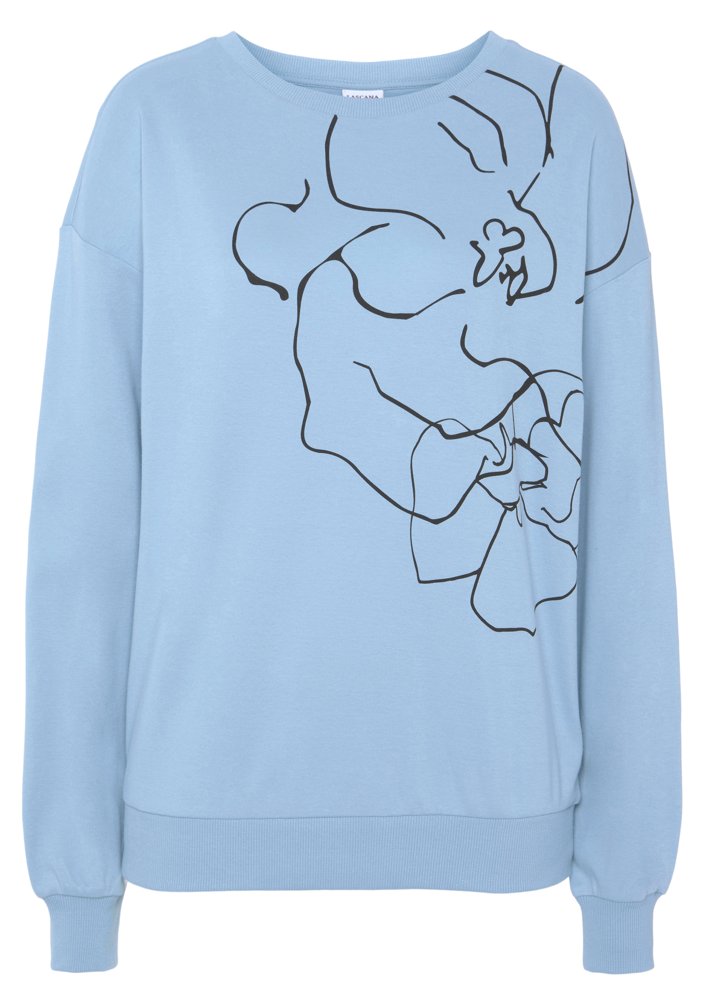 LASCANA Sweatshirt »-Loungeshirt«, mit Druck, Loungewear