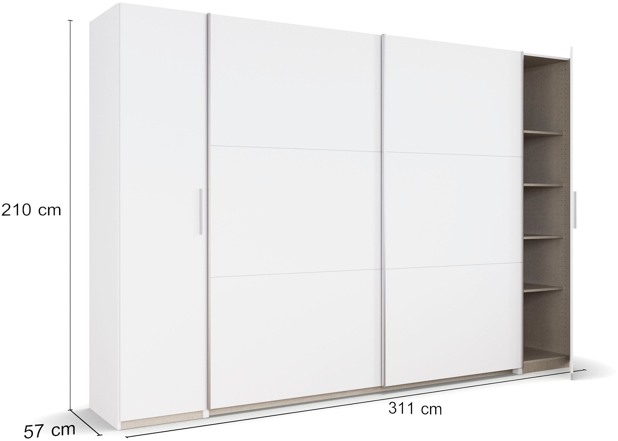 rauch Schwebetürenschrank »Kleiderschrank Drehtürenschrank Schrank Garderobe KRONACH TOPSELLER« in 3 Ausstattungen BASIC/CLASSIC/PREMIUM, Breiten 225/268/311/354 cm,  mit Dreh- und Schwebetüren und vielen Einlegeböden MADE IN GERMANY