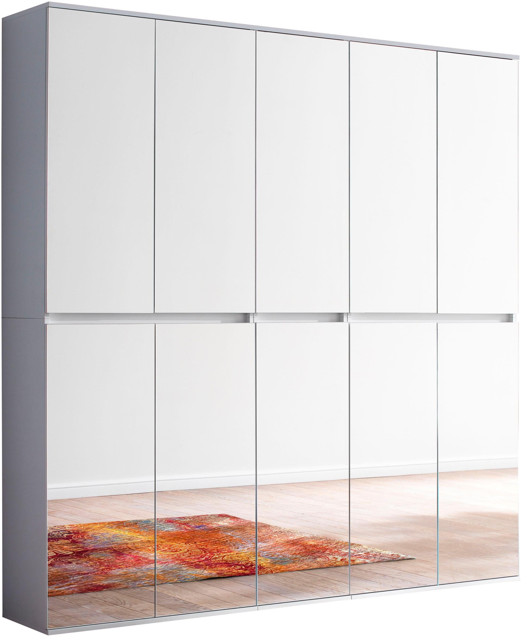 INOSIGN Garderoben-Set »Malcesine«, (3 St.), 3 Mehrzweckschränke mit Spiegelglasfronten - (B/T/H) 185/34/191 cm