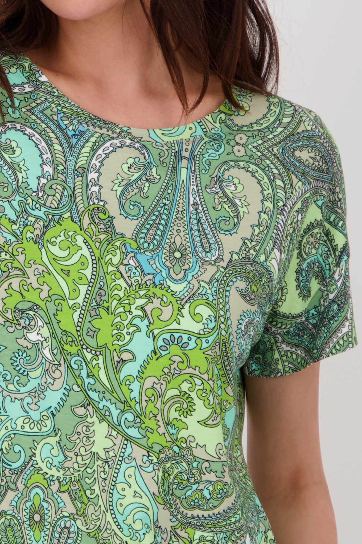 Monari T-Shirt »Shirt Paisleydruck allover«, Mit Rundhalsausschnitt