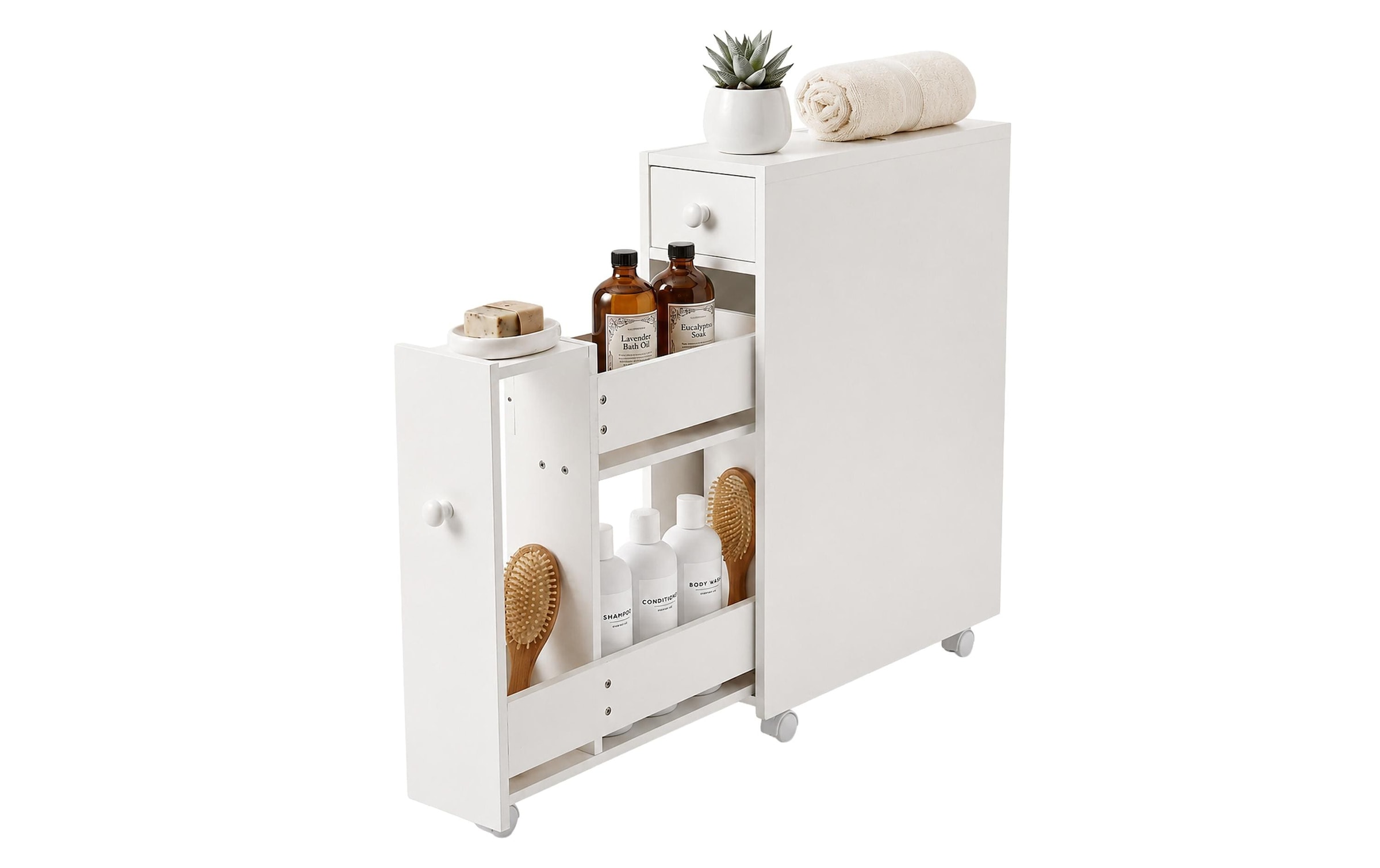 relaxdays Mehrzweckschrank »Nischenwagen 16 x 62 cm«