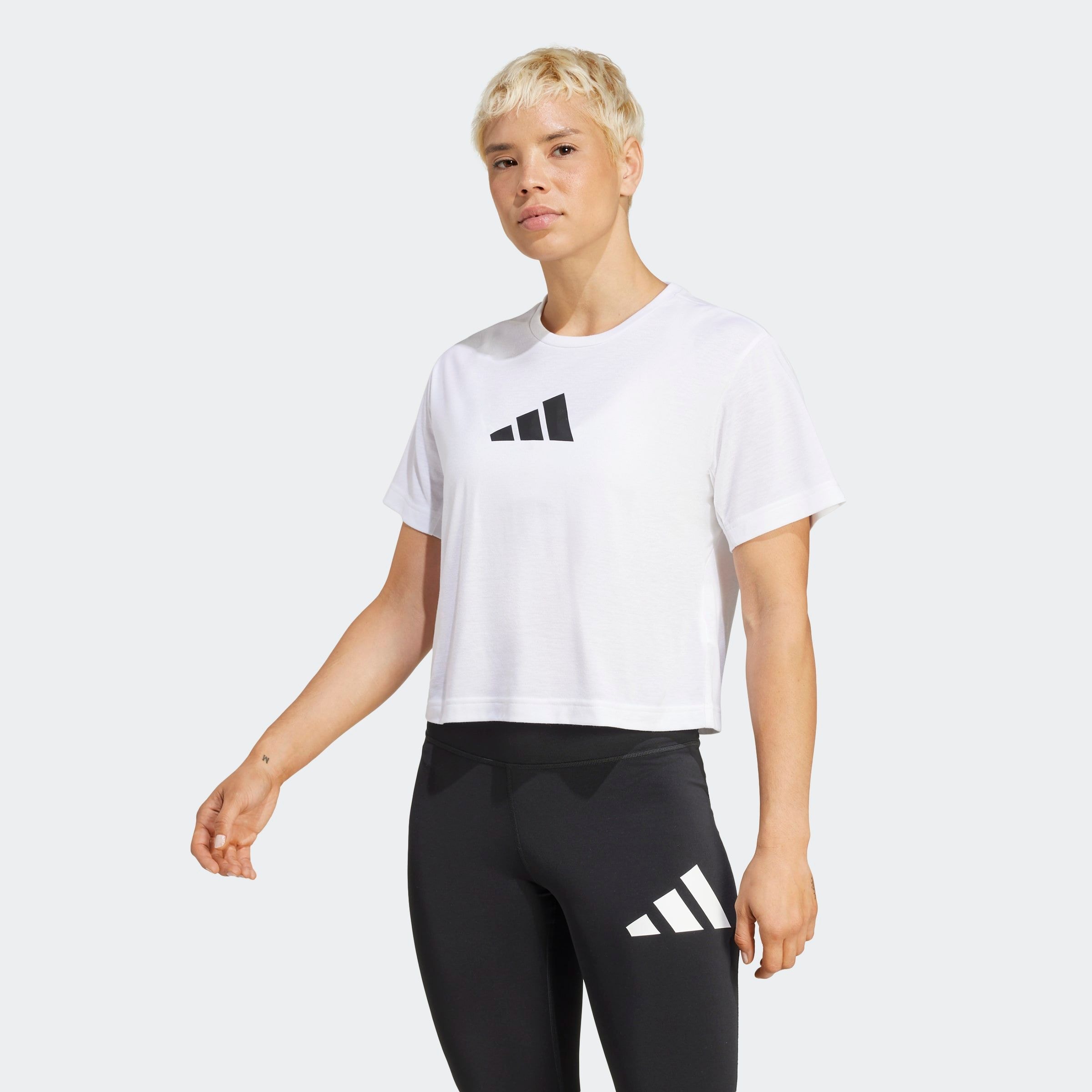 Image of adidas Performance T-Shirt "TRAIN ESSENTIALS BIG LOGO PERFORMANCE TRAINING" Trainingsshirt, Feuchtigkeitsabsorbierendes Material