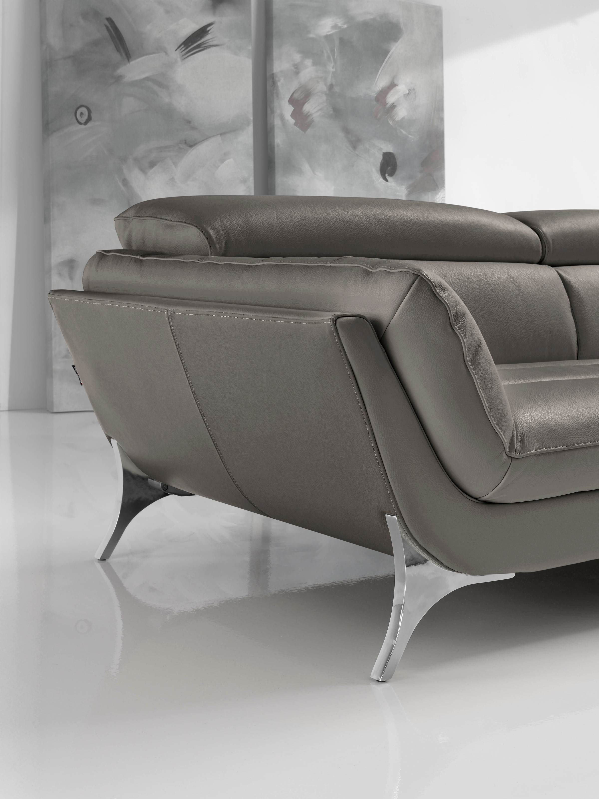 Egoitaliano Ensemble rembourré »Sueli« Set,  bestehend aus Sofa und Recamiere, Kopfteilverstellung, Bezug Leder