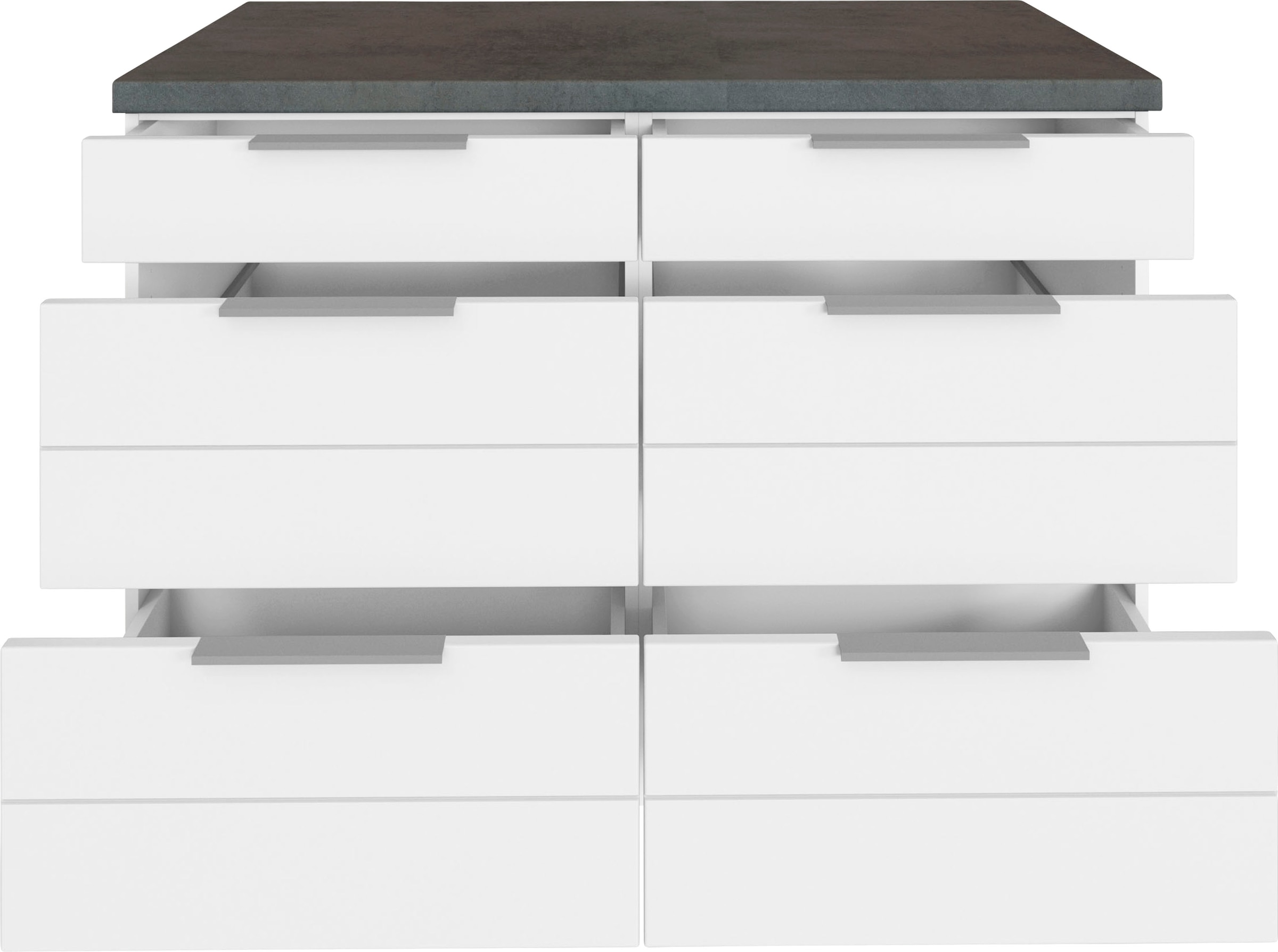 KOCHSTATION Unterschrank »KS-Luhe« 120 cm breit, für viel Stauraum, MDF-Fronten mit waagerechter Lisene
