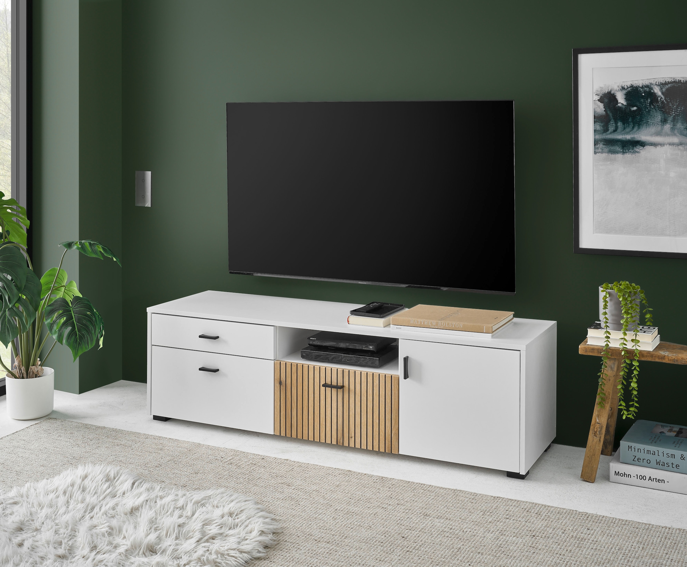 Image of Home affaire Lowboard "Hudson" in moderner Trendfarbe, Griffe aus Metall (Schwarz), Breite 150 cm