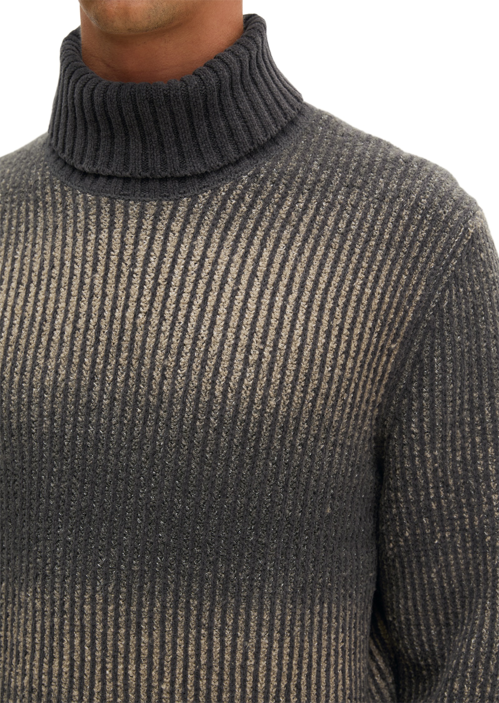 Marc O'Polo Pull à col roulé regular en mélange doux de coton bio et de laine vierge