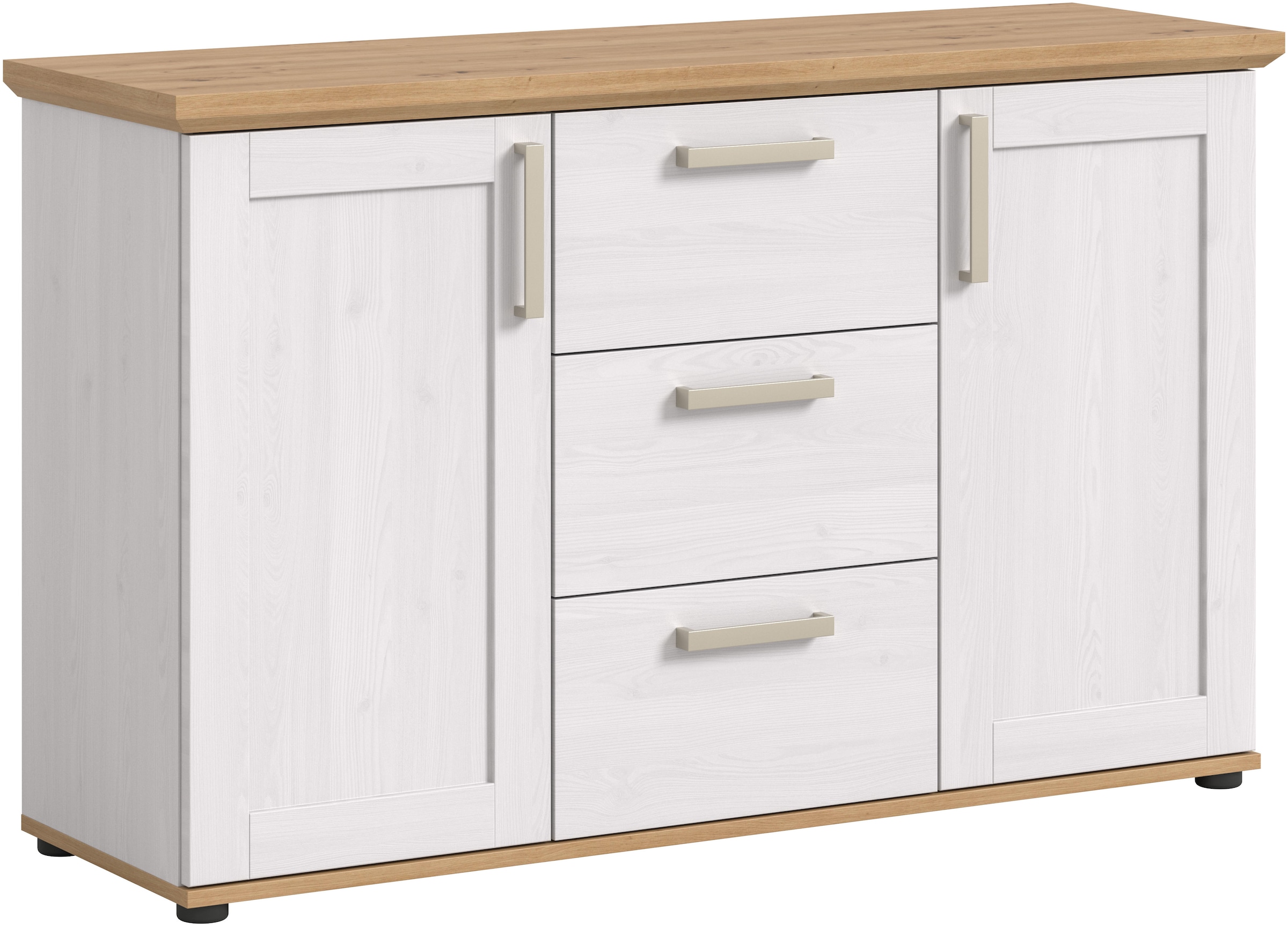 Image of Home affaire Sideboard "Cosenza" Cosenza Sideboard 129 cm, 2 Türen, 4 Fächer, Sideboard, Wohnzimmer