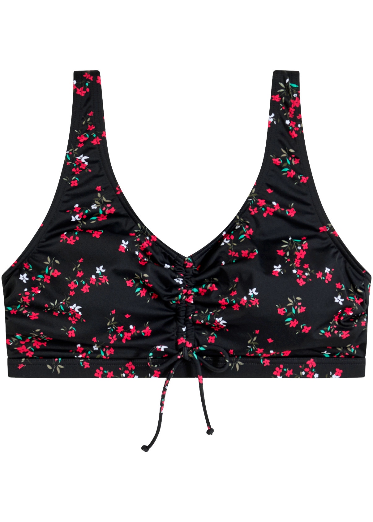bonprix Top bikini bustier avec imprimé floral, en polyamide et élasthanne