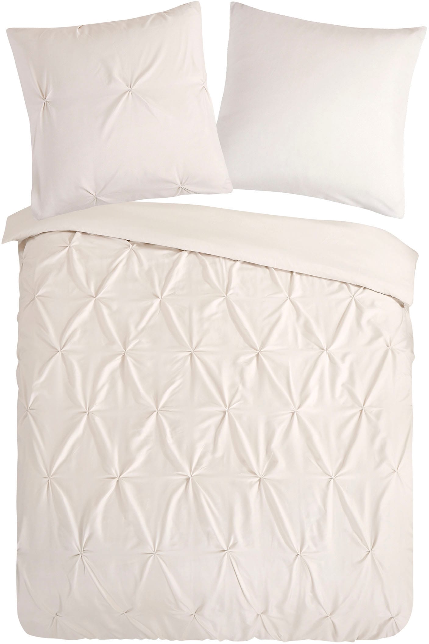 PURE luxury collection Bettwäsche »Elegance«, Mikrofaser, Uni, Stickerei, luxuriöse Falten, Reissverschluss, Grün