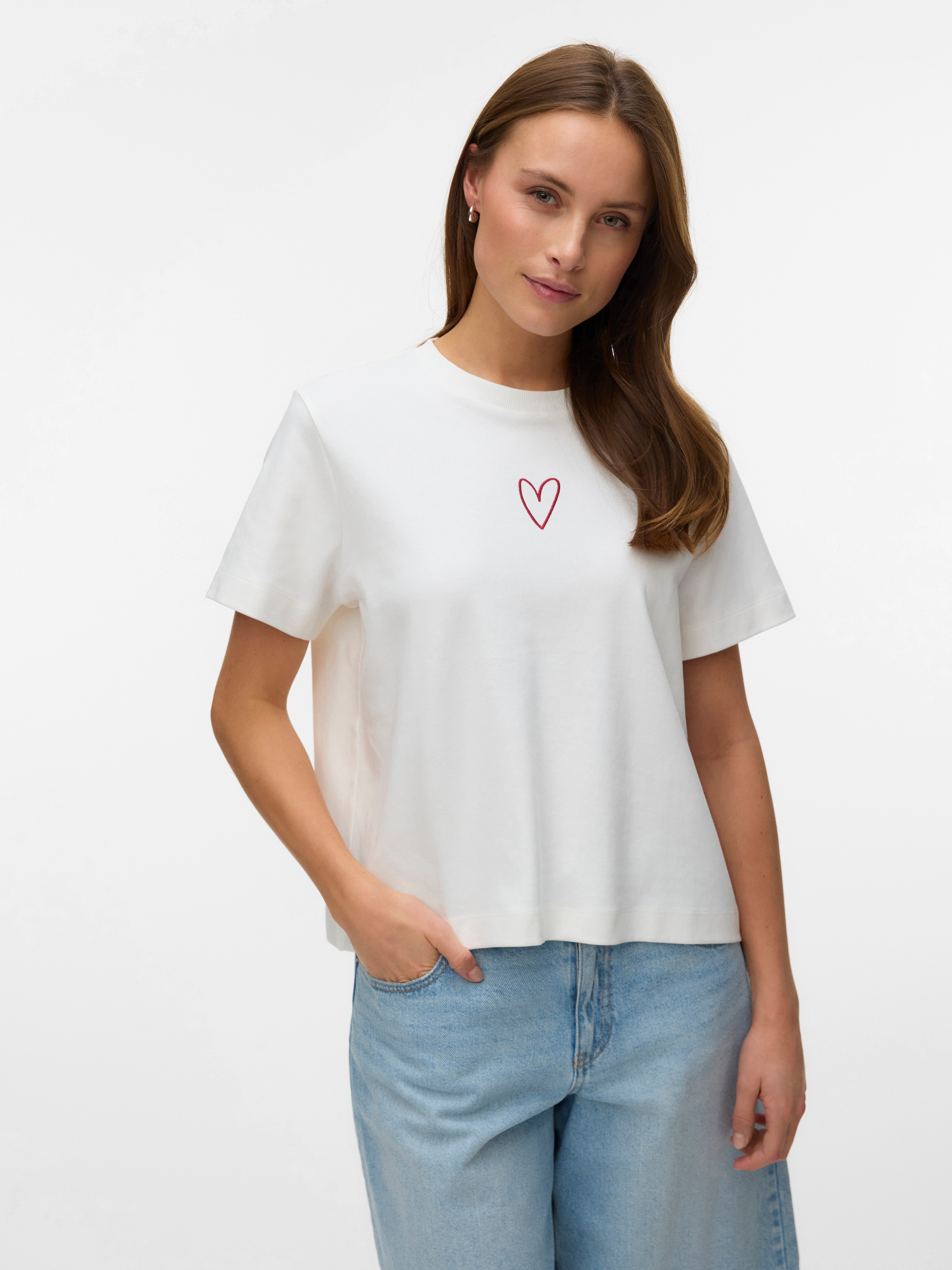 Image of Vero Moda Kurzarmshirt "VMSARA METTE SS TOP BOX JRS GA NOOS" Baumwolle, regular fit