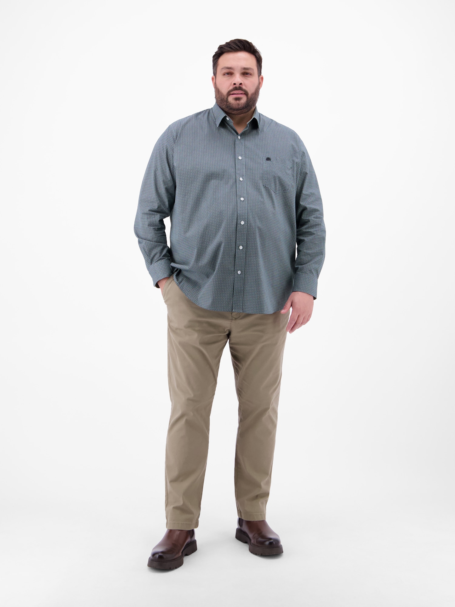 LERROS Langarmhemd »Langarmhemd mit Kentkragen aus 100% Baumwolle«