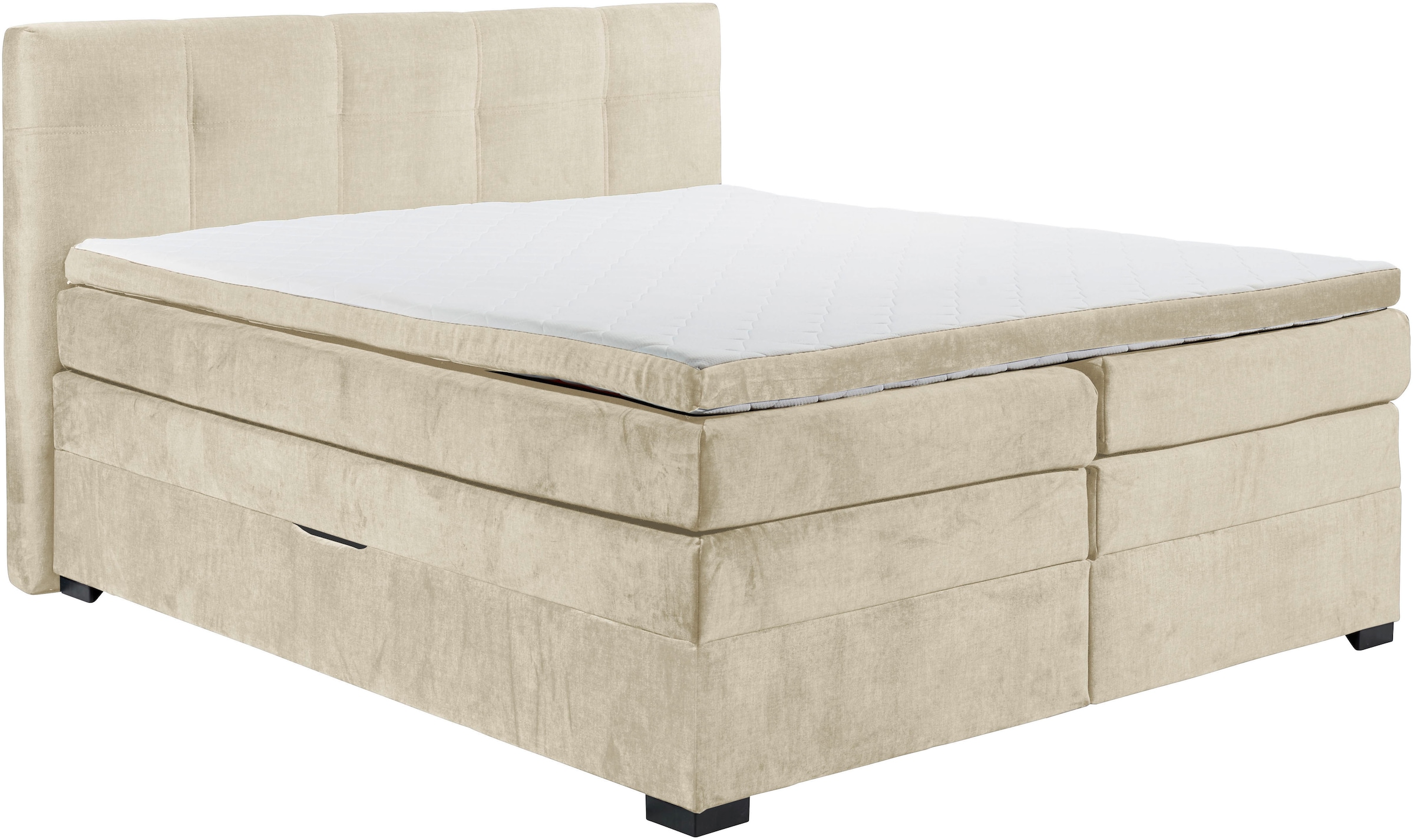 ED EXCITING DESIGN Lit boxspring »Fanes mit Komforteinstiegshöhe von 73cm« erhältlich in 180x200cm, inkl. Bettkasten und 7cm Visco-Topper