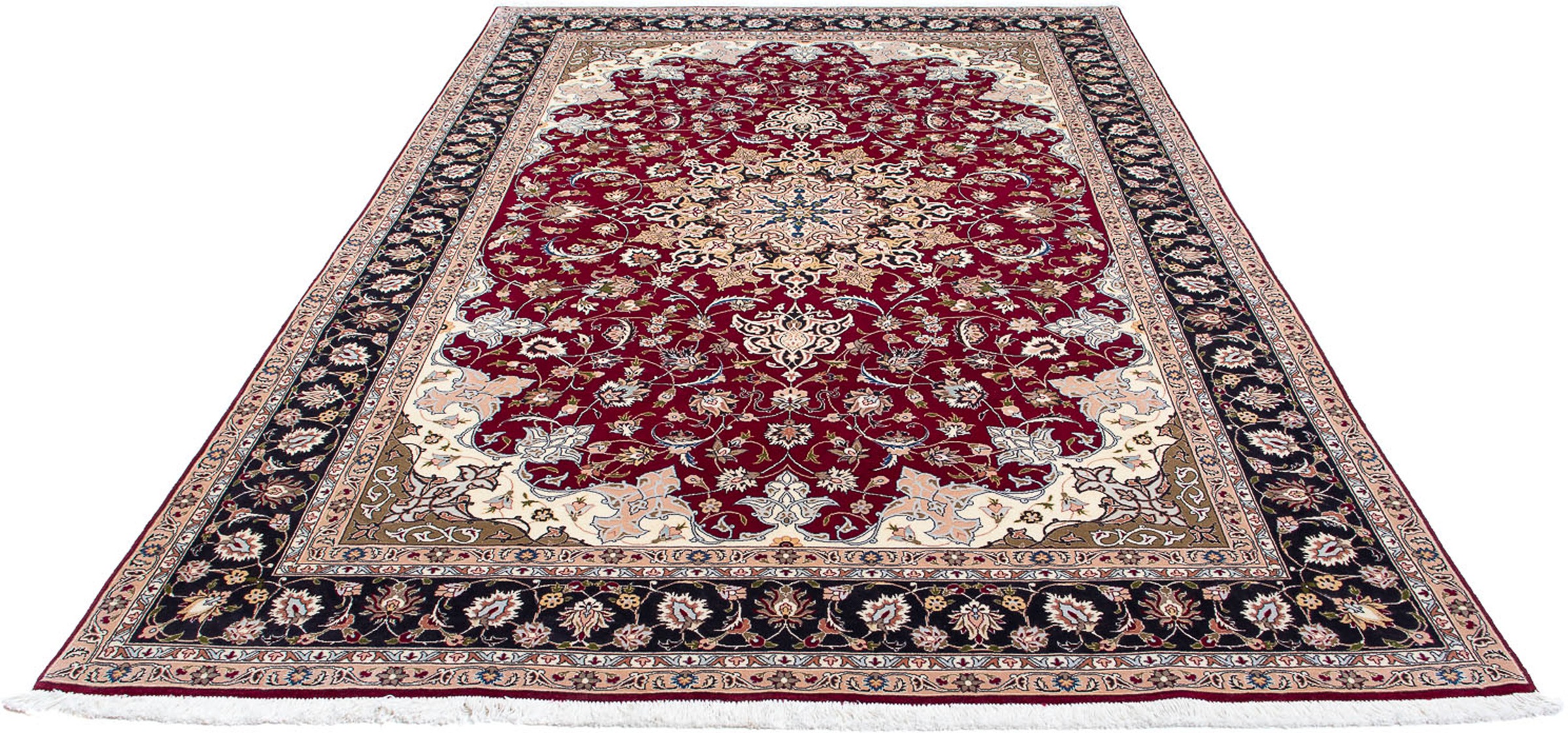 Image of morgenland Orientteppich »Perser - Täbriz - Royal - 301 x 201 cm - dunkelrot«, rechteckig, 7 mm Höhe, Wohnzimmer, Handgeknüpft, Einzelstück mit Zertifikat bei Ackermann Versand Schweiz