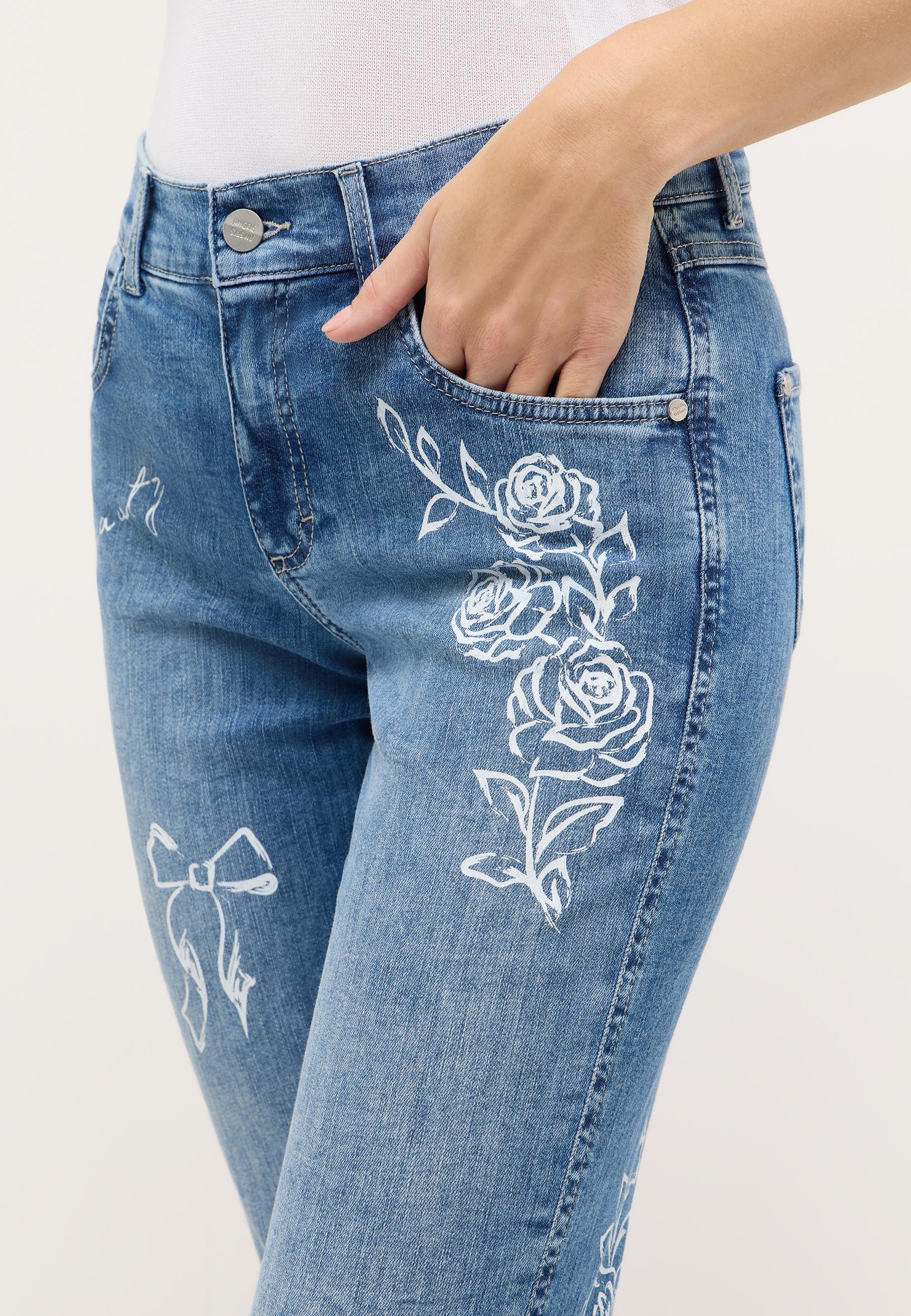 ANGELS High-waist-Jeans »Darleen Beauty« mit floralen Prints und Stretch