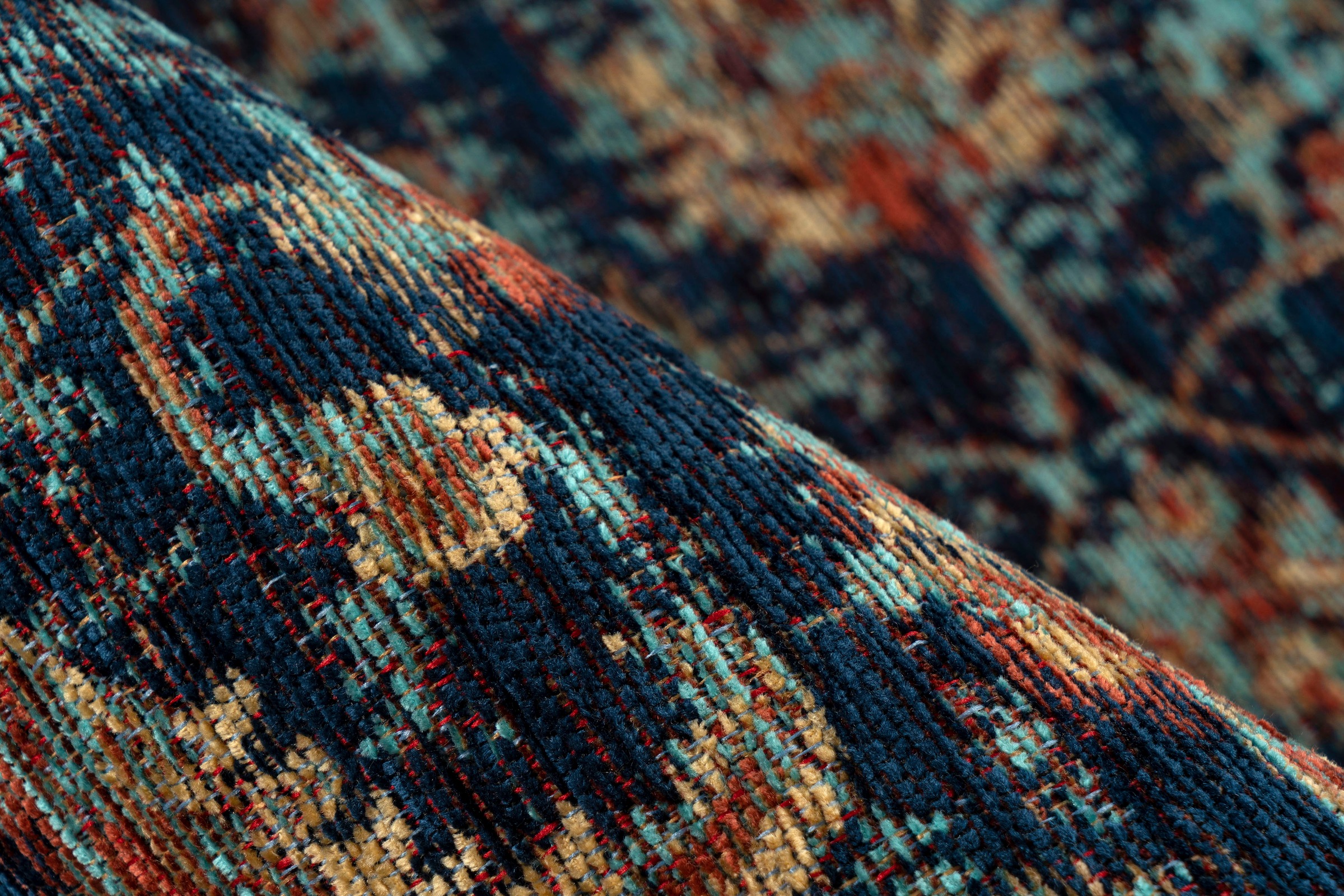 Padiro Teppich »Charme 225«, rechteckig, 5 mm Höhe, Chenille Flachgewebe im Vintage Stil