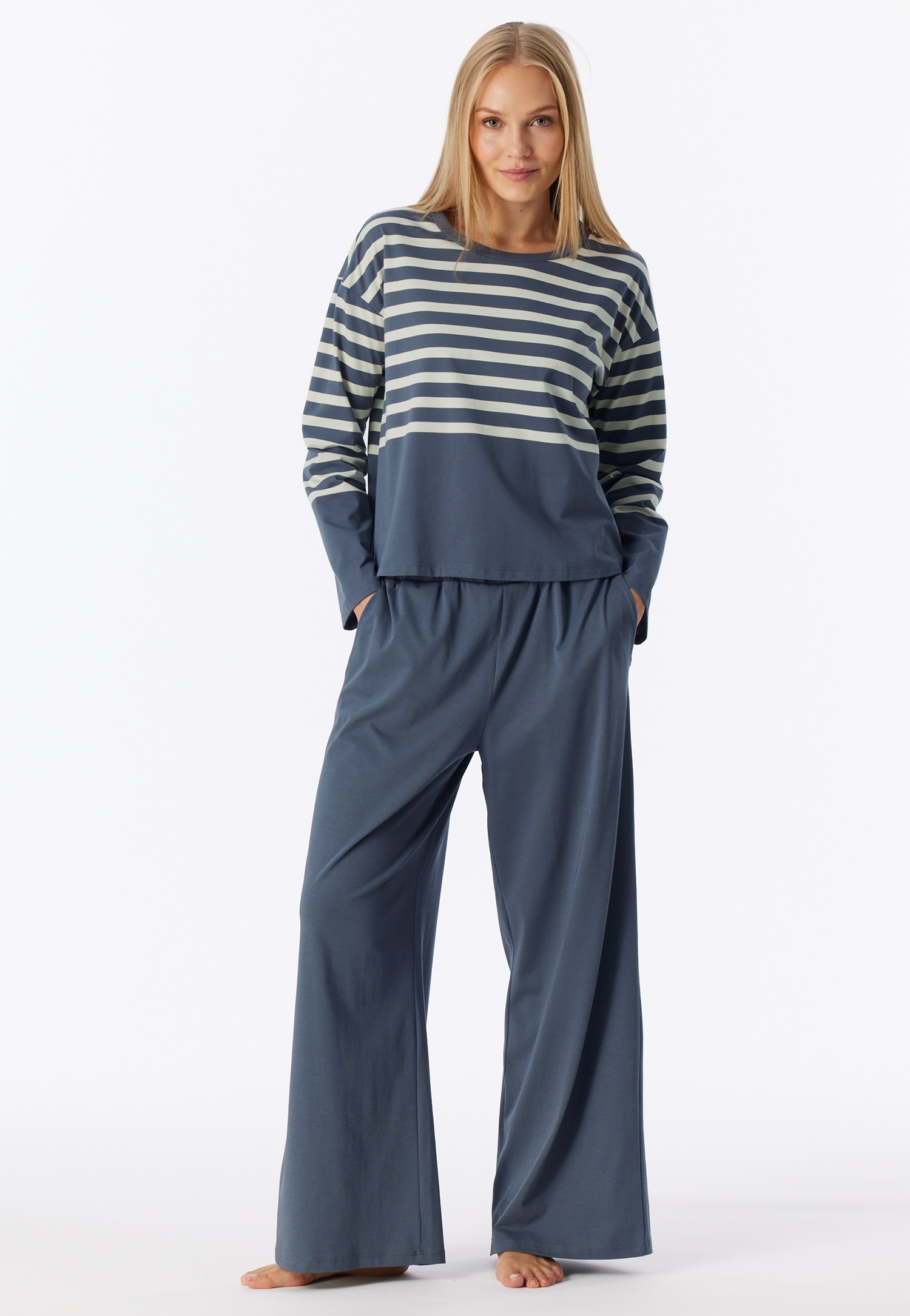 Image of Schiesser Schlafanzug "Casual Nightwear" mit seitlichen Taschen, Rundhalsausschnitt