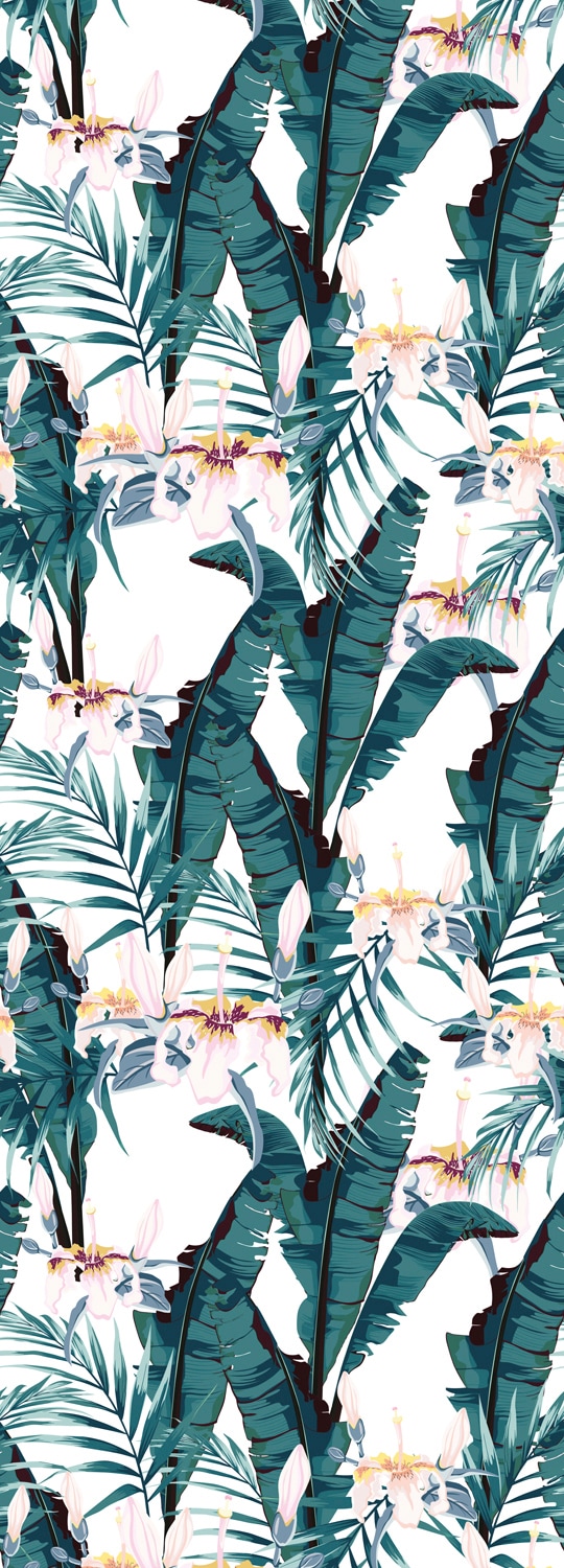 Image of queence Vinyltapete "Miray" Motiv bedruckt botanisch floral gemustert natürlich glatt 90x250cm, selbstklebend, kinderleichte Anbringung, Sticker
