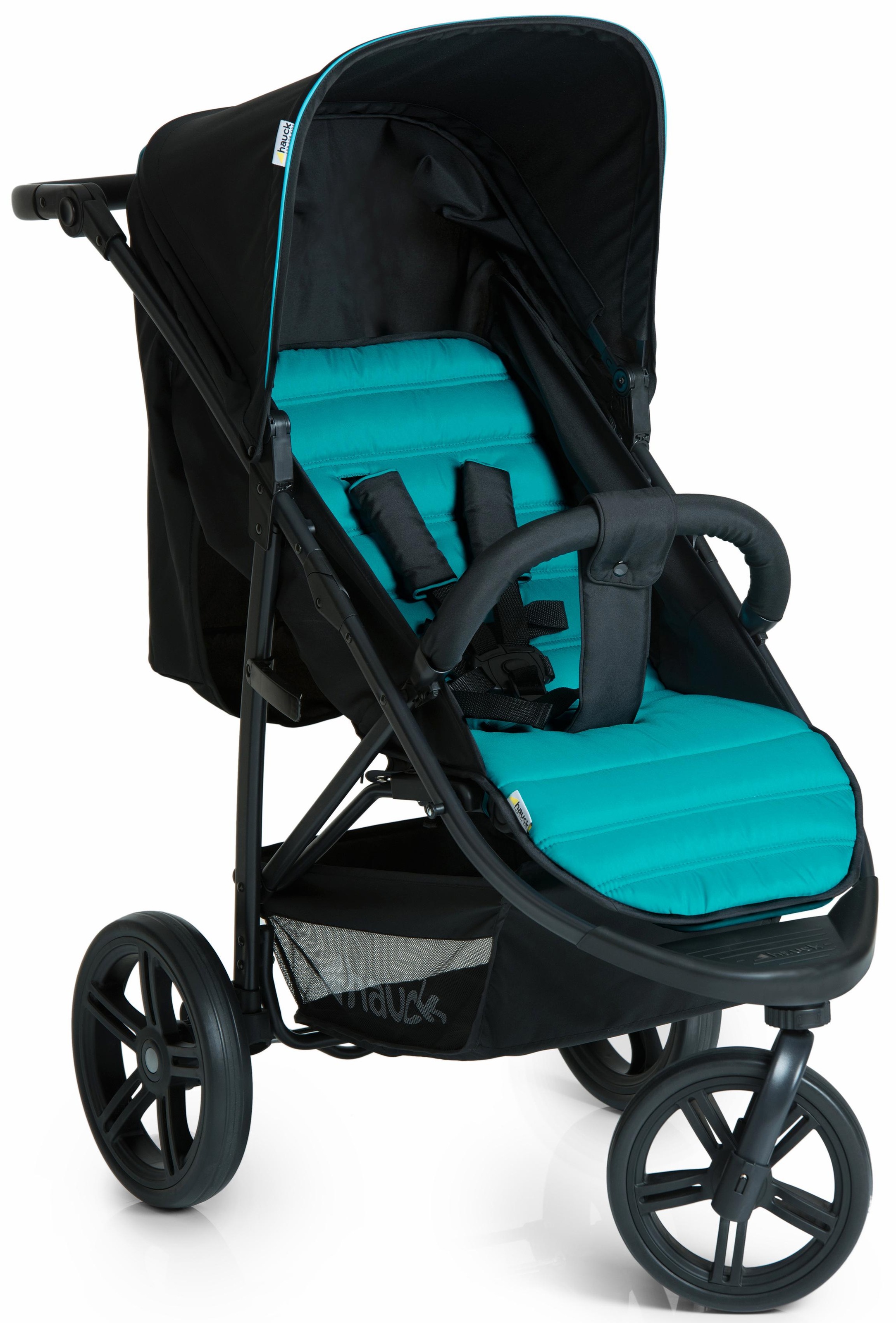 Image of Hauck Dreirad-Kinderwagen »Rapid 3 Caviar/Türkis«, 22 kg, mit schwenk- und feststellbarem Vorderrad bei Ackermann Versand Schweiz