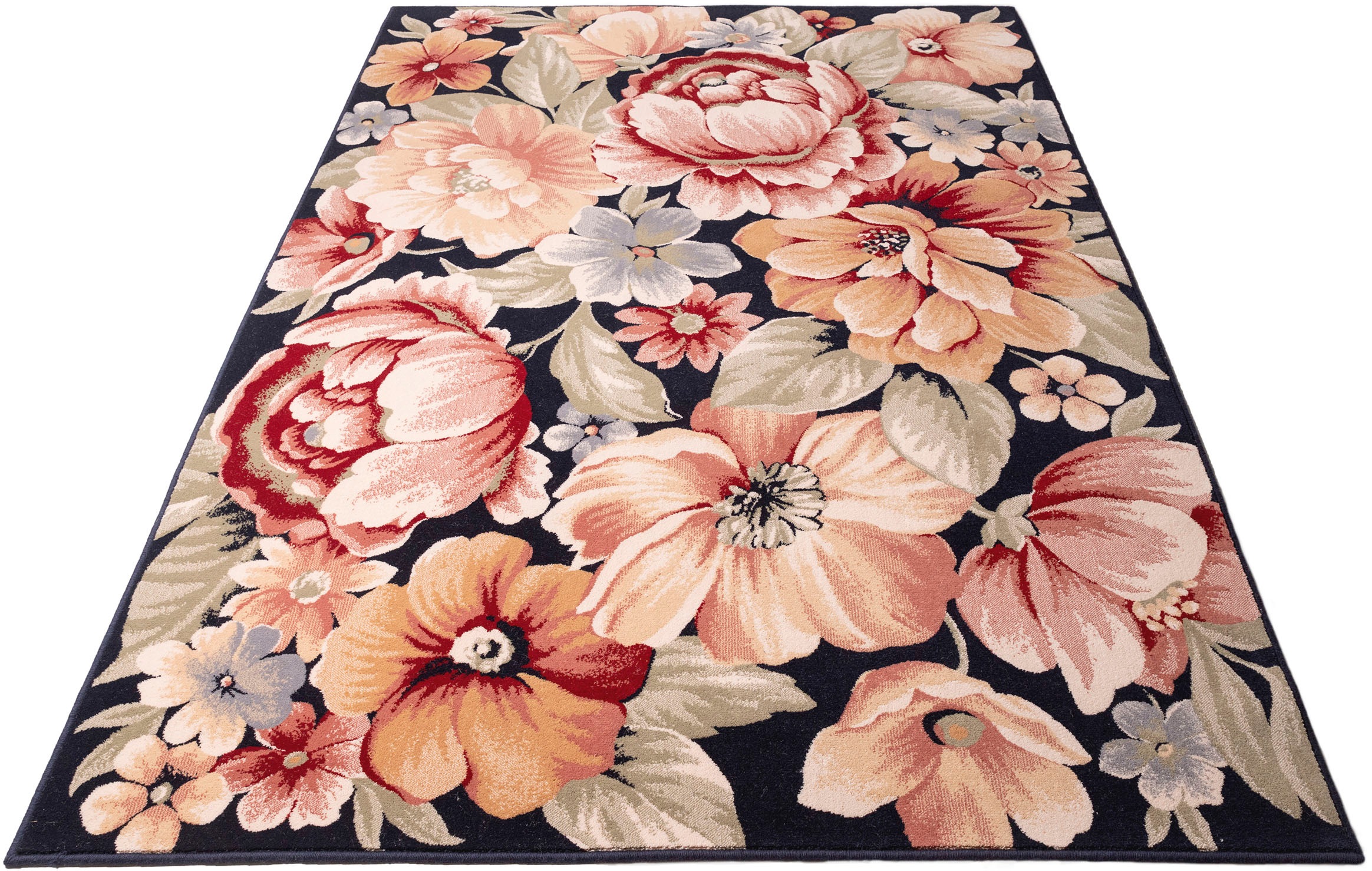 Image of THEKO Wollteppich »Floresti 7091«, rechteckig, 10 mm Höhe, reine Wolle, romantisches Blumen Design, ideal im Wohnzimmer & Schlafzimmer bei Ackermann Versand Schweiz