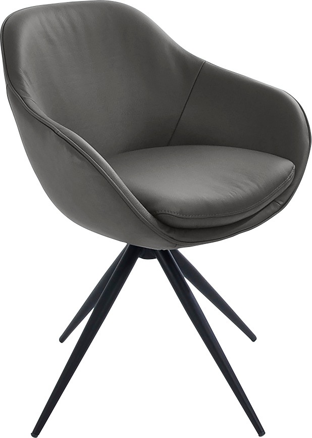K+W Komfort & Wohnen Drehstuhl "ZOOM" () 4-Fuß Drehstuhl mit Gestell aus Metall schwarz Struktur
