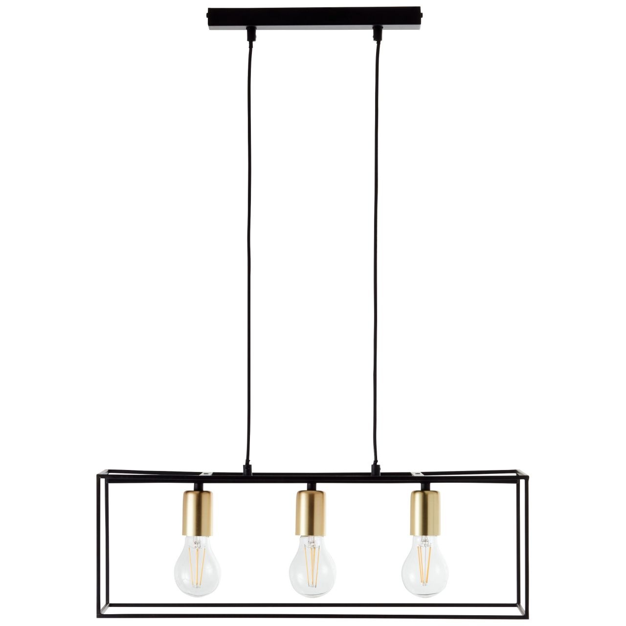 Image of Brilliant Leuchten Pendelleuchte »Arica«, E27, 1 St., Hängelampe 3flg schwarz/messing bei Ackermann Versand Schweiz