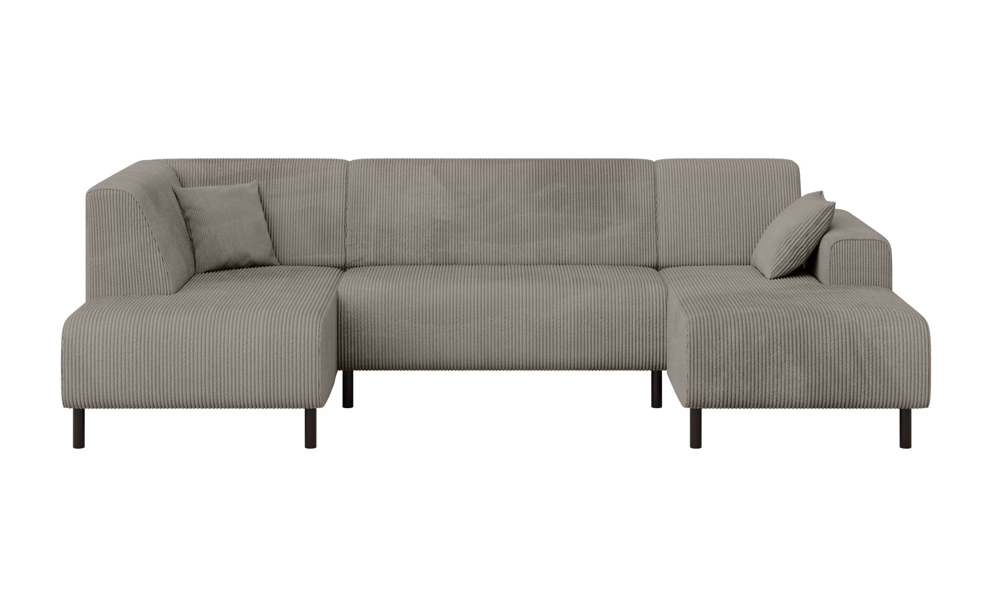 Home affaire Wohnlandschaft »ARROS U-Form mit Wellenunterfederung, Masse B/T/H: 300/163/81 cm«, incl. Zierkissen, mit Recamiere links/rechts bestellbar, auch in Cord