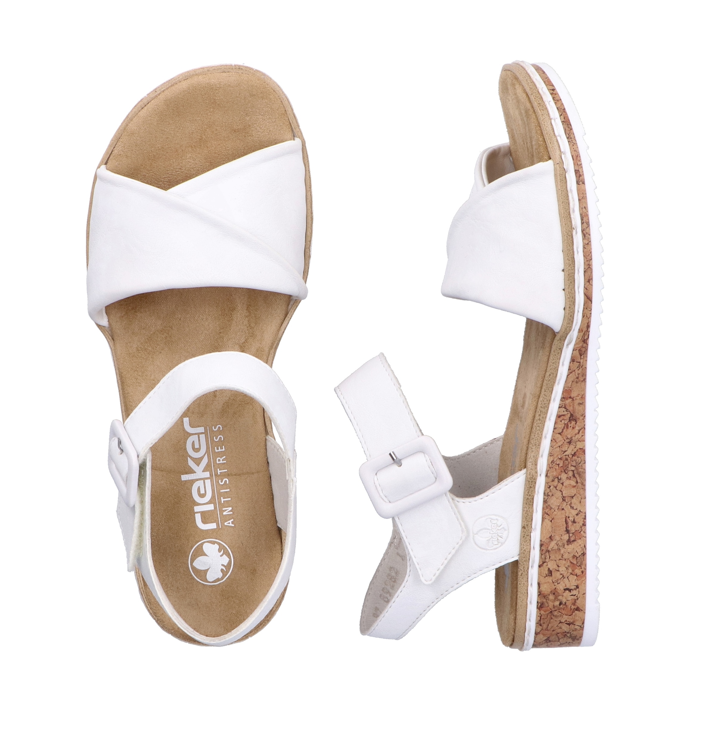 Rieker Sandales  Keilsandale, Sommerschuh, Urlaubsschuh mit Klettriemchen