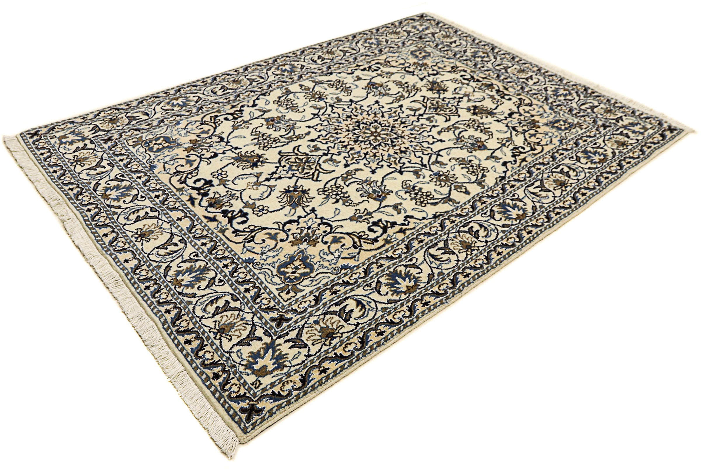 Image of morgenland Orientteppich »Perser - Nain - 203 x 145 cm - beige«, rechteckig, 12 mm Höhe, Wohnzimmer, Handgeknüpft, Einzelstück mit Zertifikat bei Ackermann Versand Schweiz