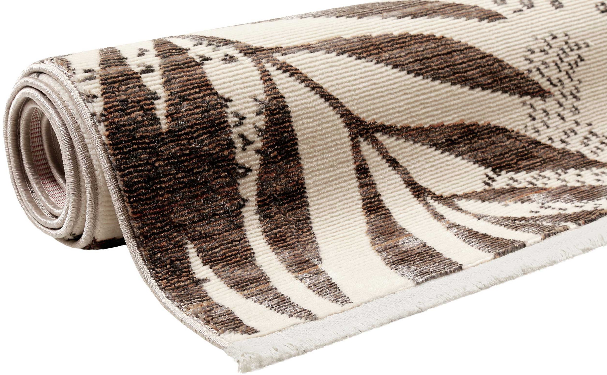 Esprit Teppich »Florence ESP-21077«, rechteckig, 7 mm Höhe, Moderner Designteppich mit Fransen, Dschungel, Wohnzimmer