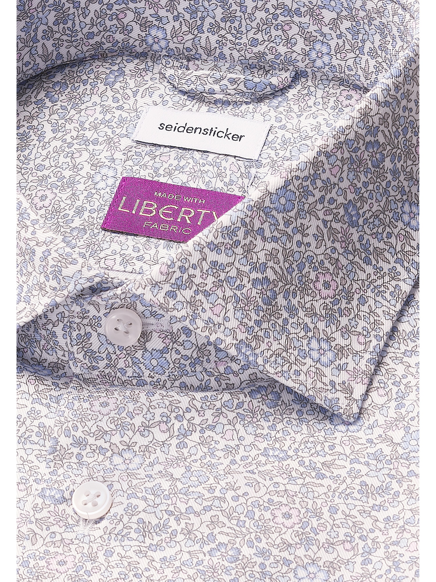 seidensticker Businesshemd »Schwarze Rose« Shaped 1/1 Kentkragen Geblümt